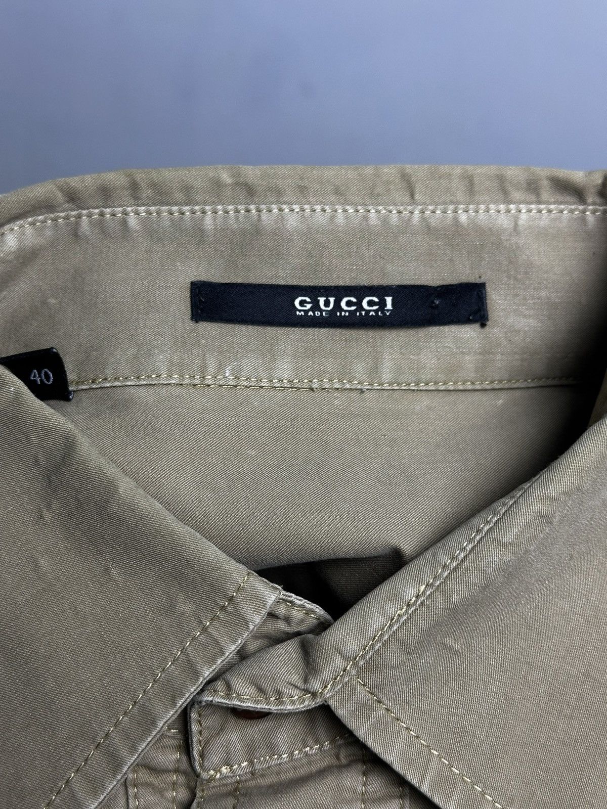 Gucci 00’s Gucci Pleated Rib Shirt Frida Giannini Era Size US M / EU 48-50 / 2 - 2 Thumbnail