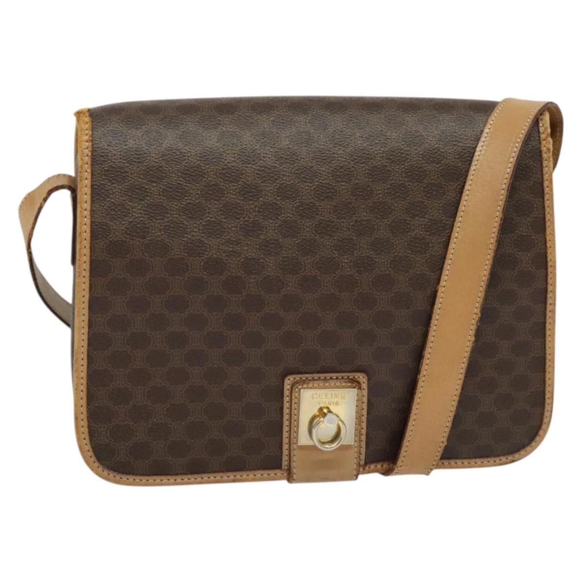 Celine CELINE Macadam Canvas Shoulder Bag Pvc Leather Brown Gold Size ONE SIZE - 1 Thumbnail