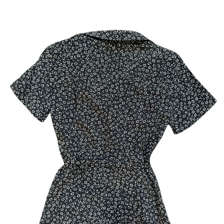 Club Monaco Club Monaco Floral Open Neck Silk Shirt Dress Black, Size XS Size XS / US 0-2 / IT 36-38 - 8 Thumbnail