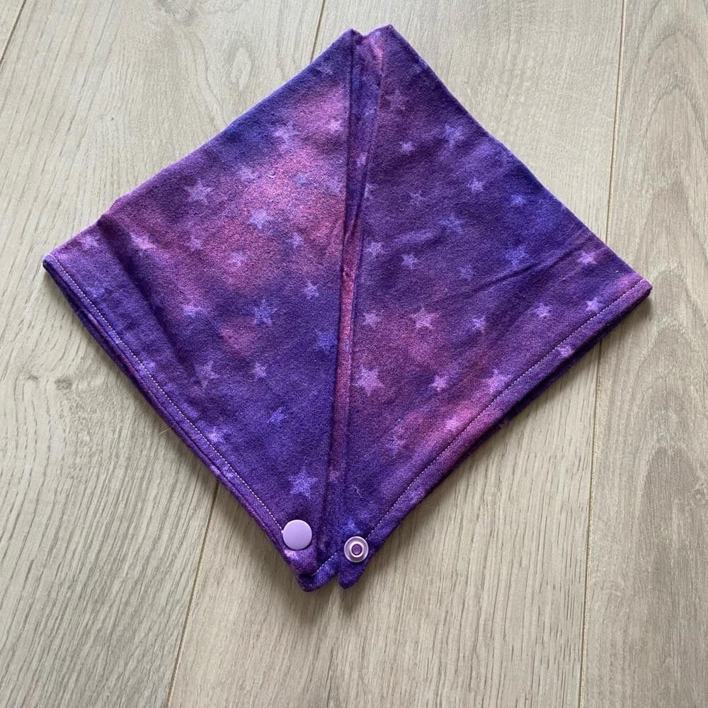 Designer Purple Star Dog Bandana Size ONE SIZE - 3 Thumbnail