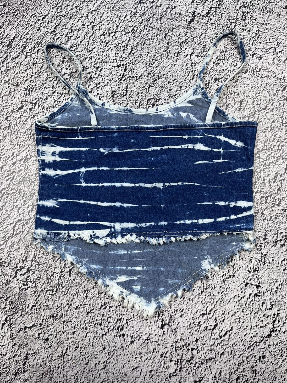 Vintage Vintage 90s Denim tie dye crop top vest streetwear M Size M / US 6-8 / IT 42-44 - 4 Thumbnail