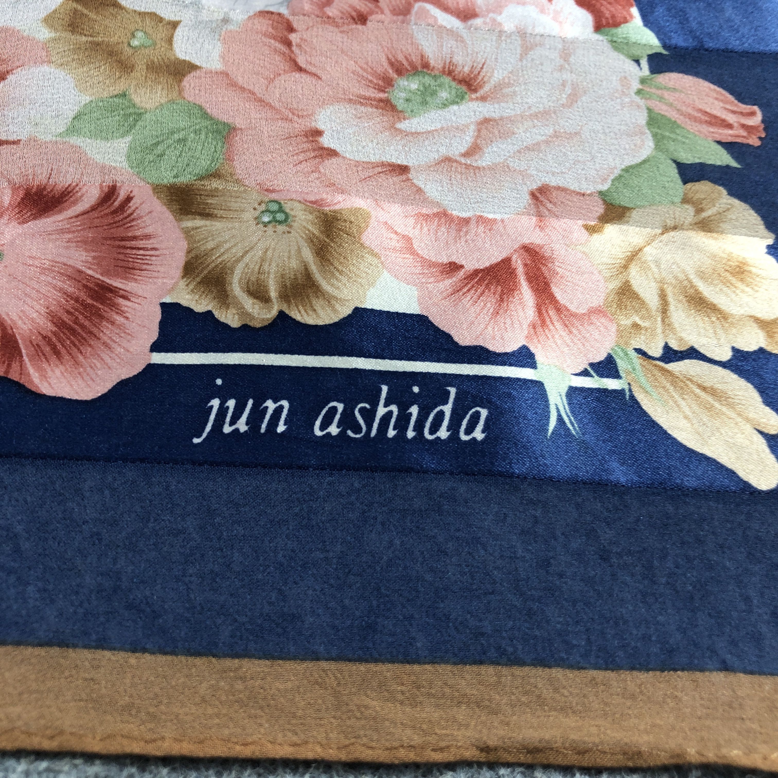 Vintage Jun Ashida Floral Silk Scarf M1327 Size ONE SIZE - 4 Thumbnail