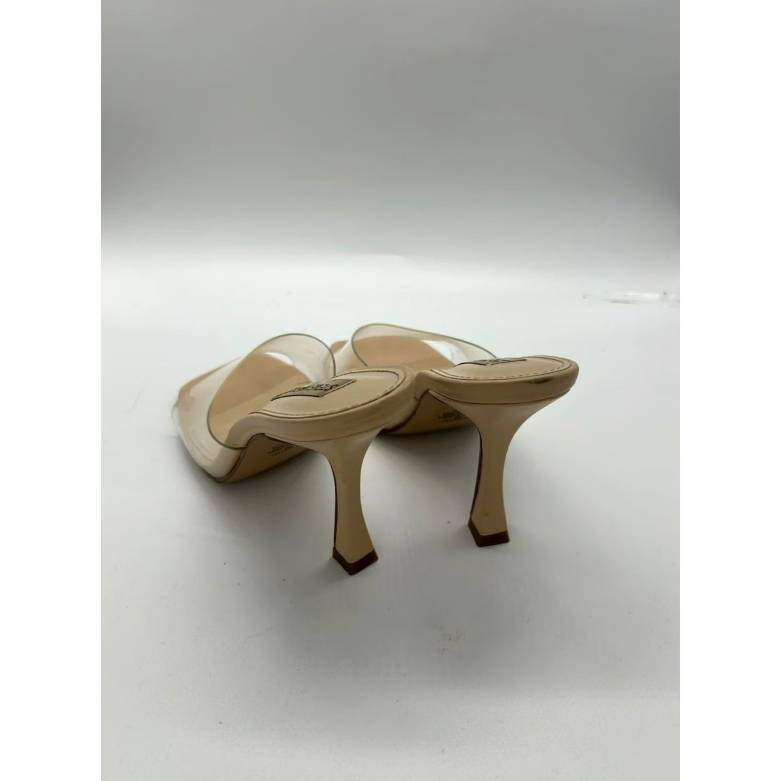 Steve Madden Steve Madden Sandals Square Toe Beige Clear Strap 3" Heels Womens 7M Strappy Fashion Shoes Size US 7 / IT 37 - 2 Thumbnail