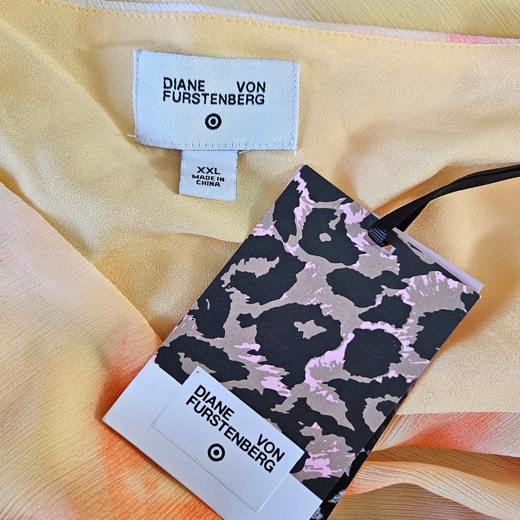 Diane von Furstenberg Diane von Furstenberg Womens Cami Pajama Top Sz 2XL Yellow Pink Shirt Womens 2XL Camisole Pajama Top Size XXL / US 16-18 / IT 52-54 - 5 Thumbnail