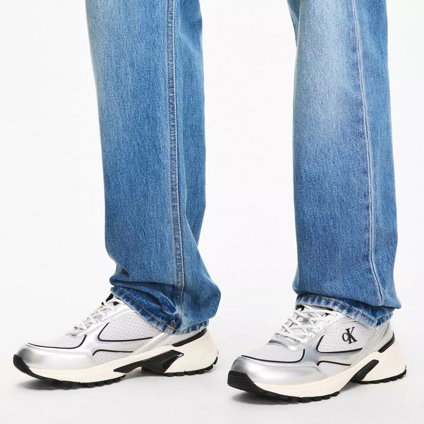 Calvin Klein o1g2r1mq0426 Hike Runners Sneakers in White/Silver Size US 10 / EU 43 - 5 Thumbnail