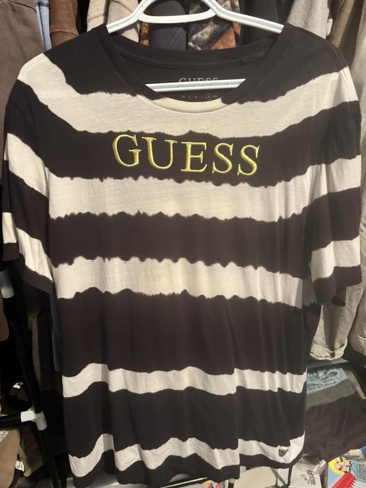 Guess Guess black and white striped t-shirt Size US XL / EU 56 / 4 - 1 Thumbnail