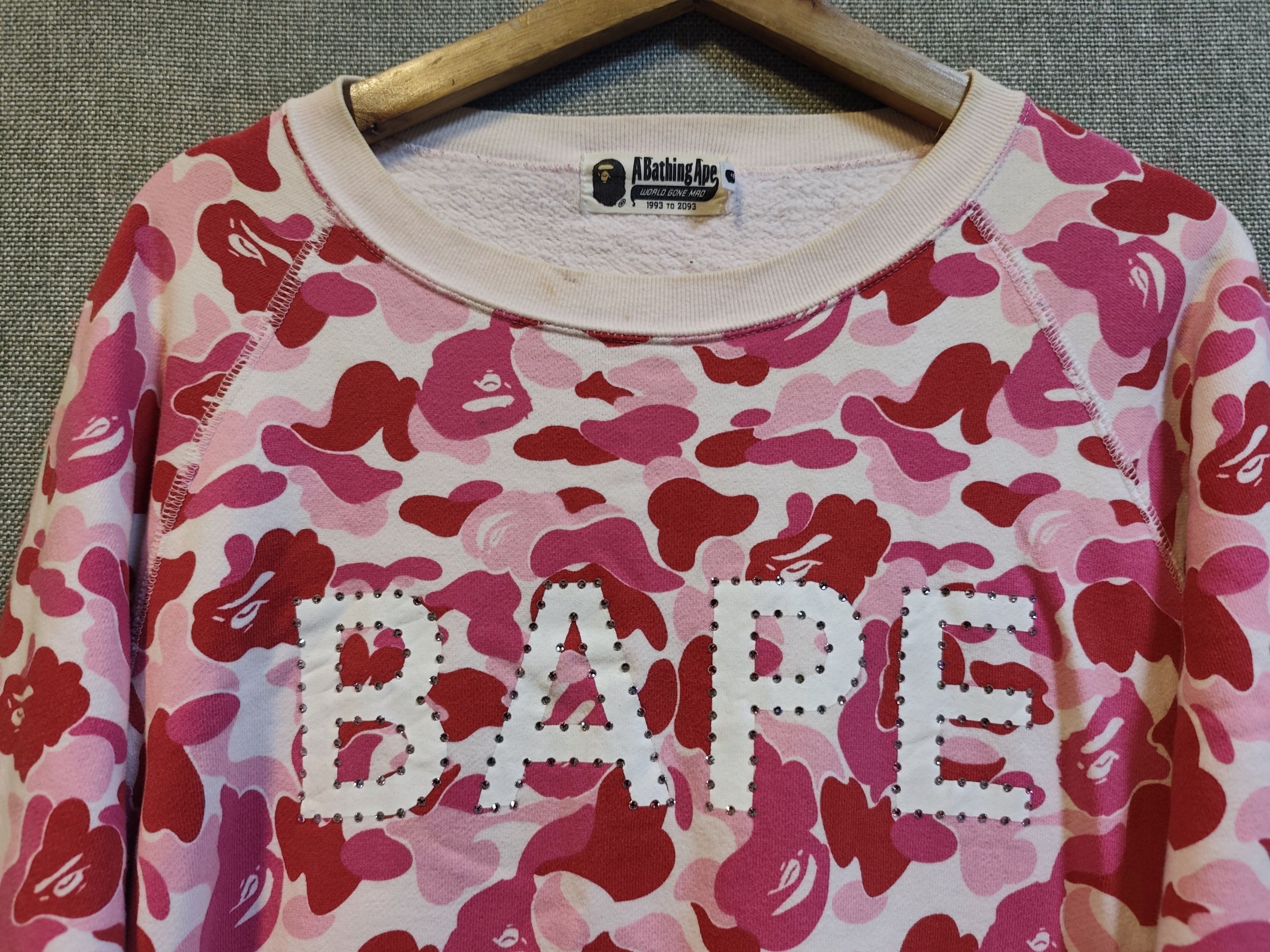 Bape × Swarovski BAPE Pink ABC Camo Swarovski Crystal Logo Crewneck Size US L / EU 52-54 / 3 - 4 Thumbnail