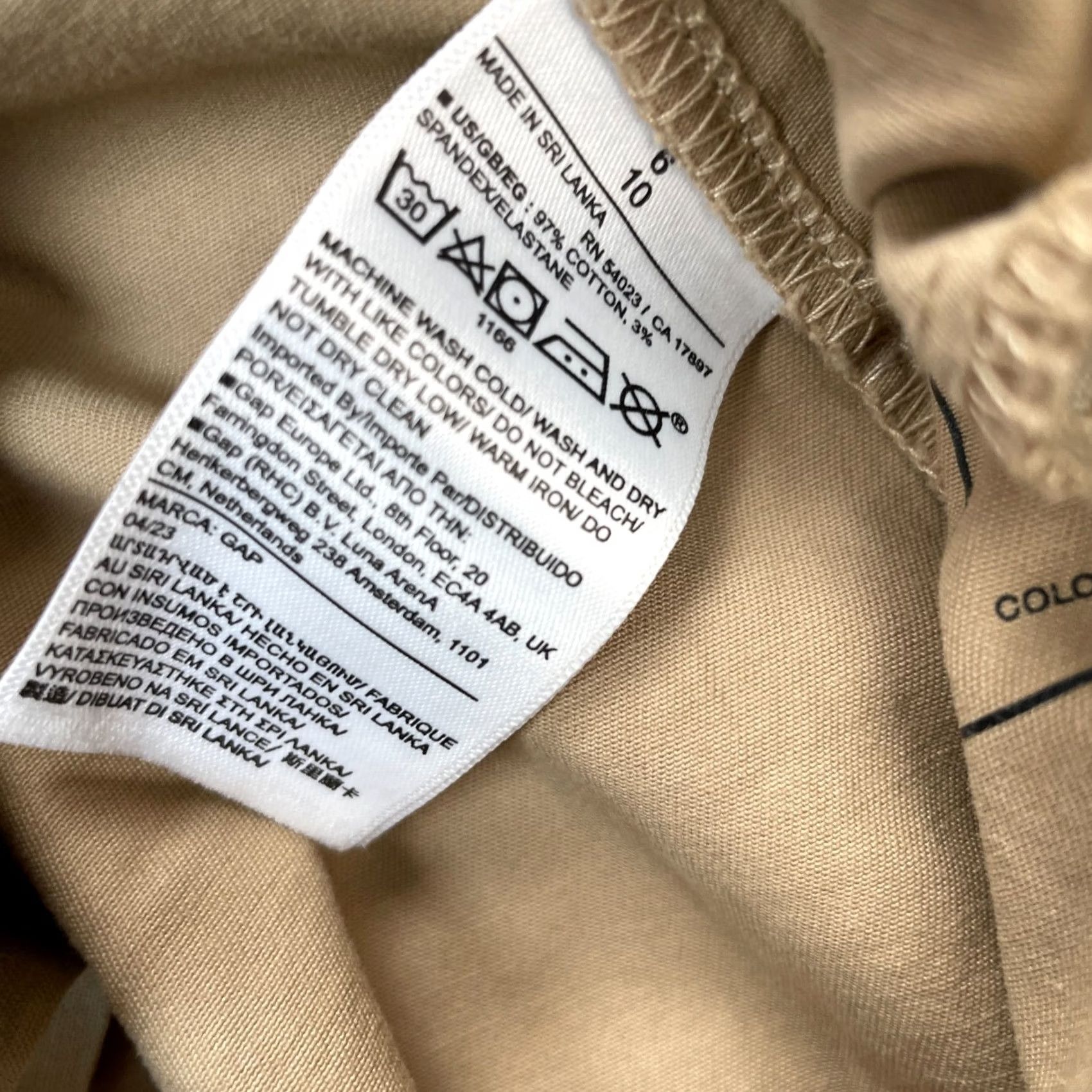 Gap Gap Pants Womens 6 Beige Chino Cotton Stretch Wide Leg Office Wear Business Pants Size 28" / US 6 / IT 42 - 4 Thumbnail