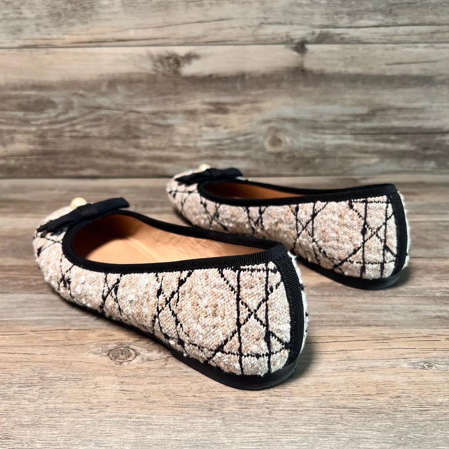 Dior Dior Pearl Quilted Ballet Flats B&W EU36 Size US 5.5 / IT 35.5 - 4 Thumbnail