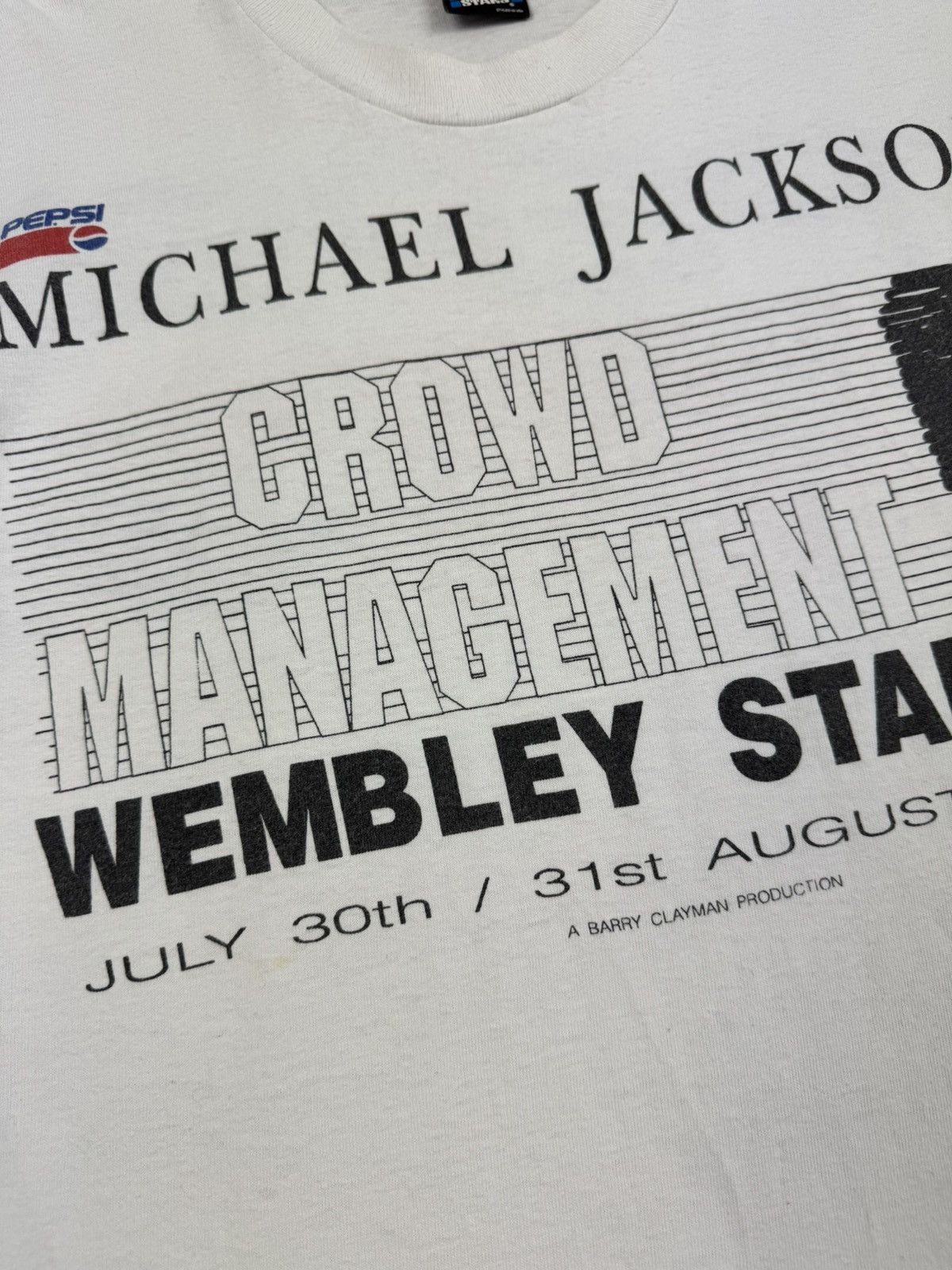 Band Tees × Michael Jackson × Vintage 1992 Vintage Michael Jackson Wembley Stadium Rare T-Shirt Size US XL / EU 56 / 4 - 6 Thumbnail