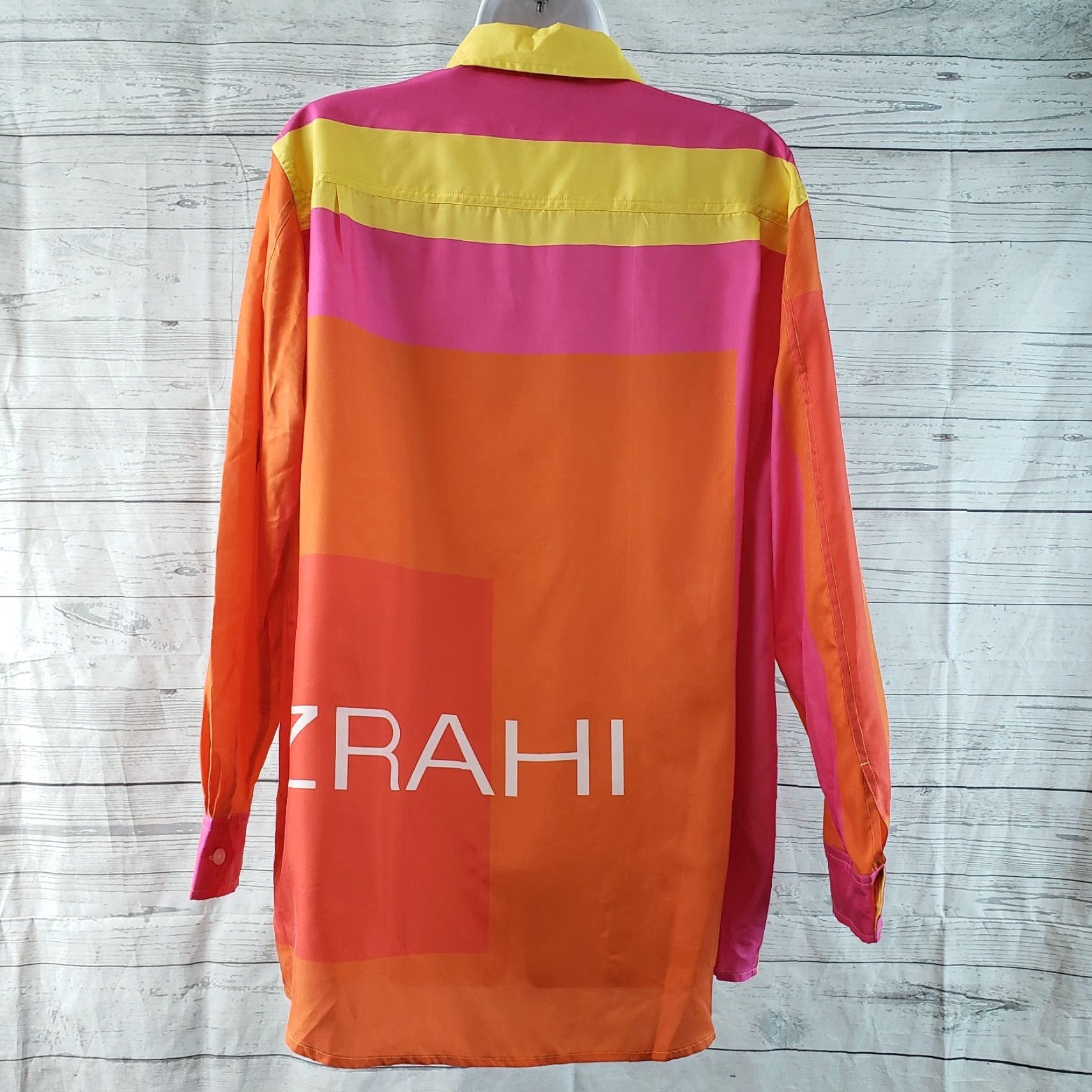 Isaac Mizrahi Isaac Mizrahi for Target Womens Blouse Sz Small Silk Multicolor Long Sleeve Collared Shirt Womens Size S / US 4 / IT 40 - 4 Thumbnail