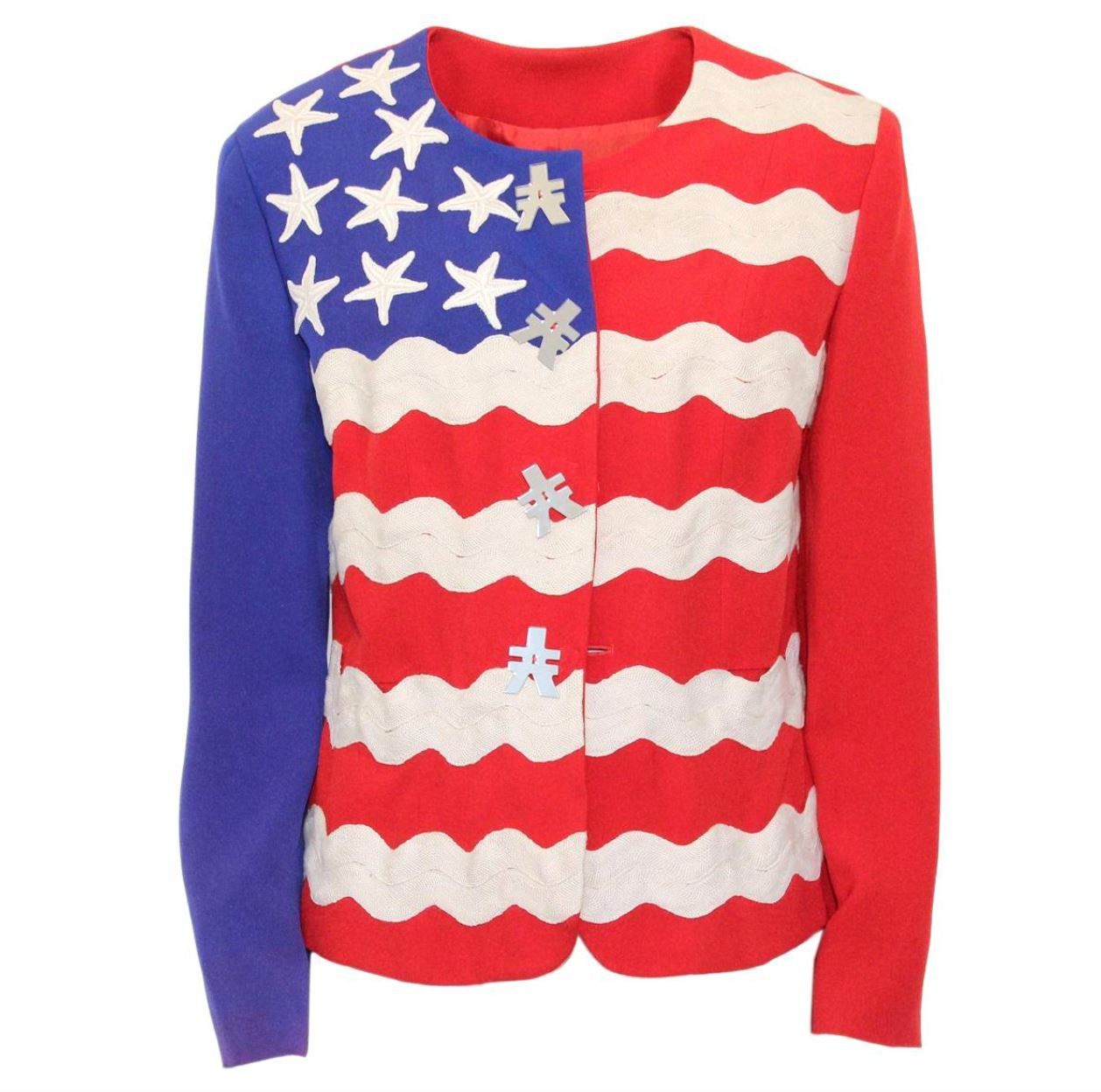 Moschino Iconic Moschino USA American Flag Medium Blazer Jacket Size M / US 6-8 / IT 42-44 - 1 Thumbnail