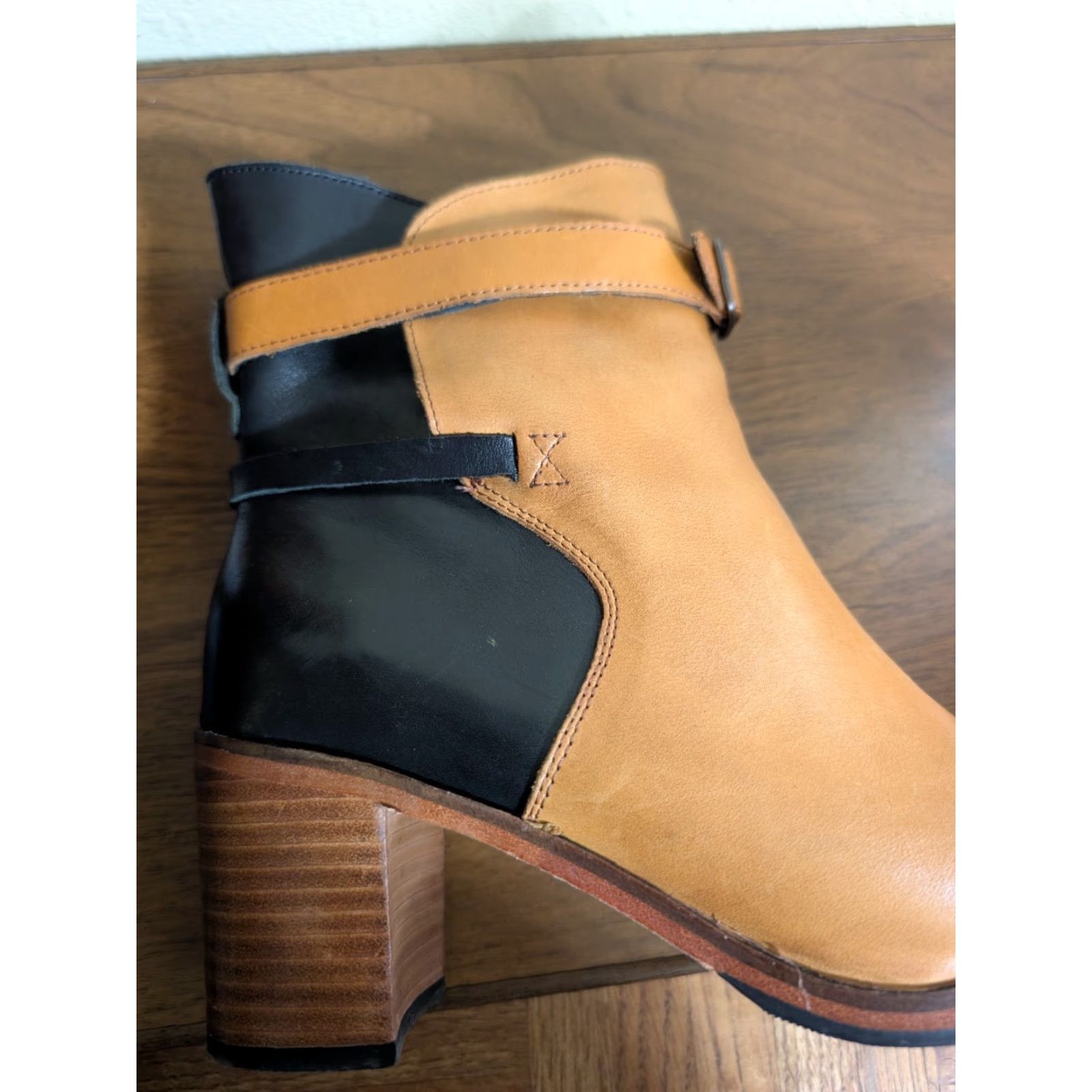 Vintage Wolverine 1000 Mile Bonny Leather Boots Classic Brown Black Samantha Pleet 8b Size US 8 / IT 38 - 7 Thumbnail