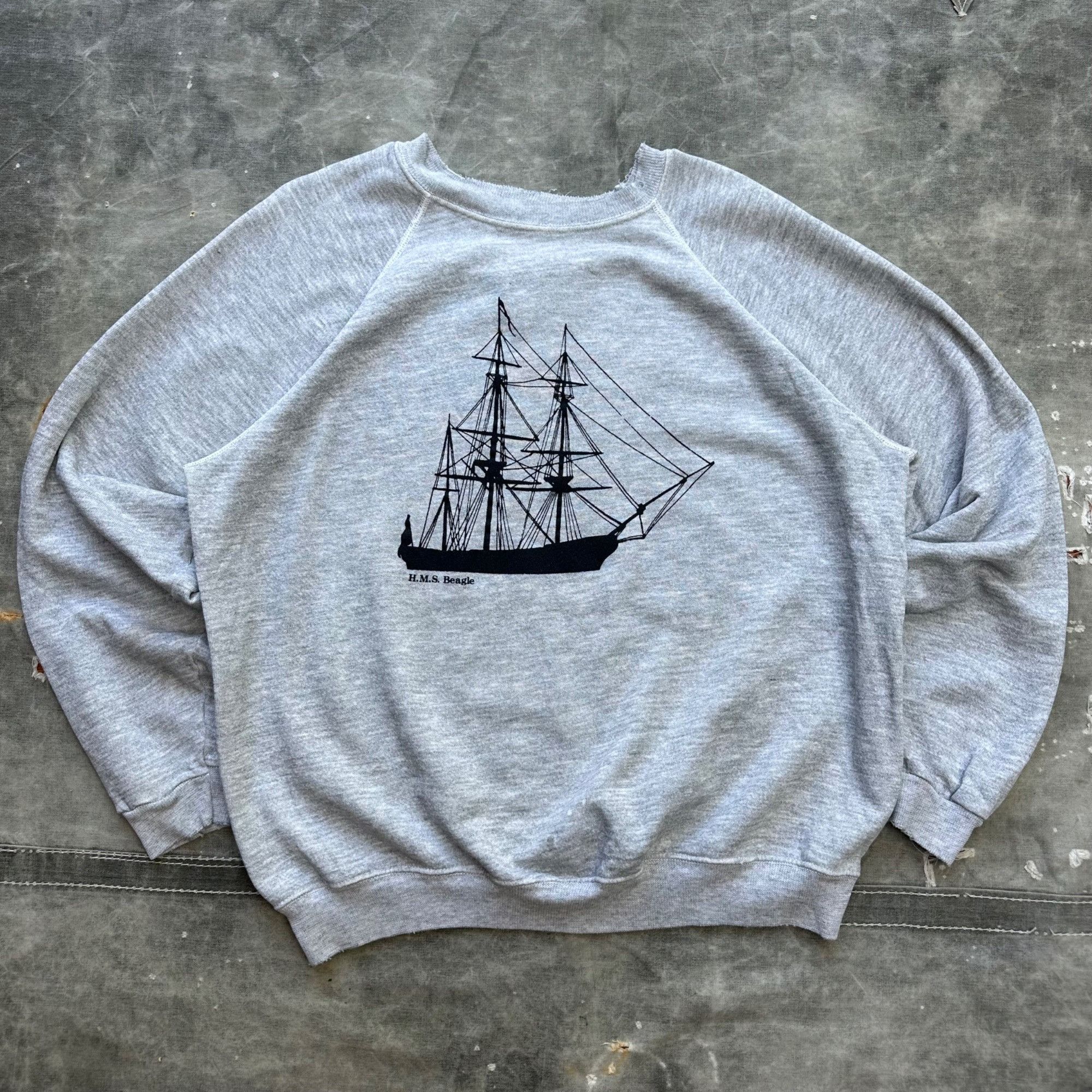 Vintage Vintage 70s/80s HMS Beagle Ship Naval Sweatshirt Size US L / EU 52-54 / 3 - 1 Thumbnail