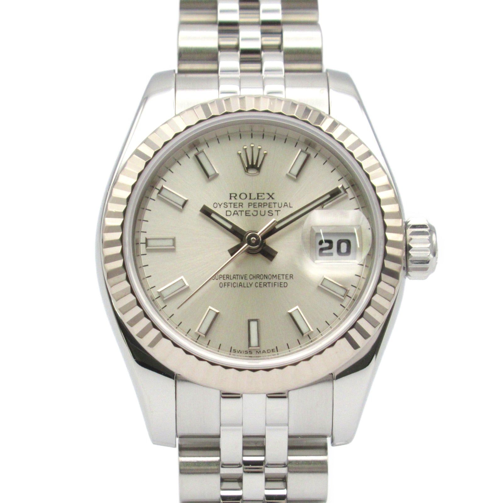 Rolex Datejust D Women Watch Automatic Winding K18Wg (White Gold) Stainless Steel Silver Ba