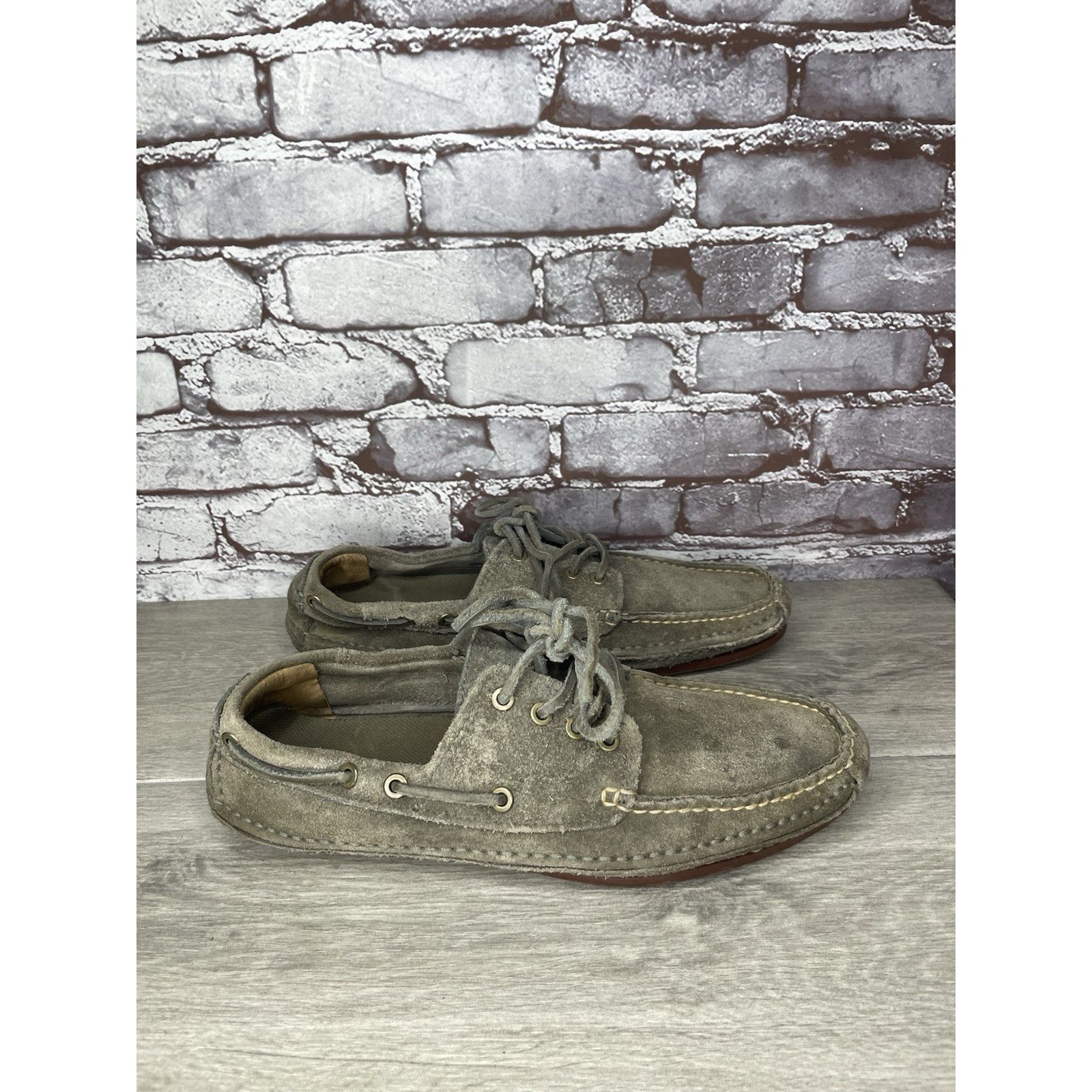 Frye FRYE Mason Tie Moc Camp Taupe Suede Leather Boat Shoes Men S Size US 12 / EU 45 - 3 Thumbnail