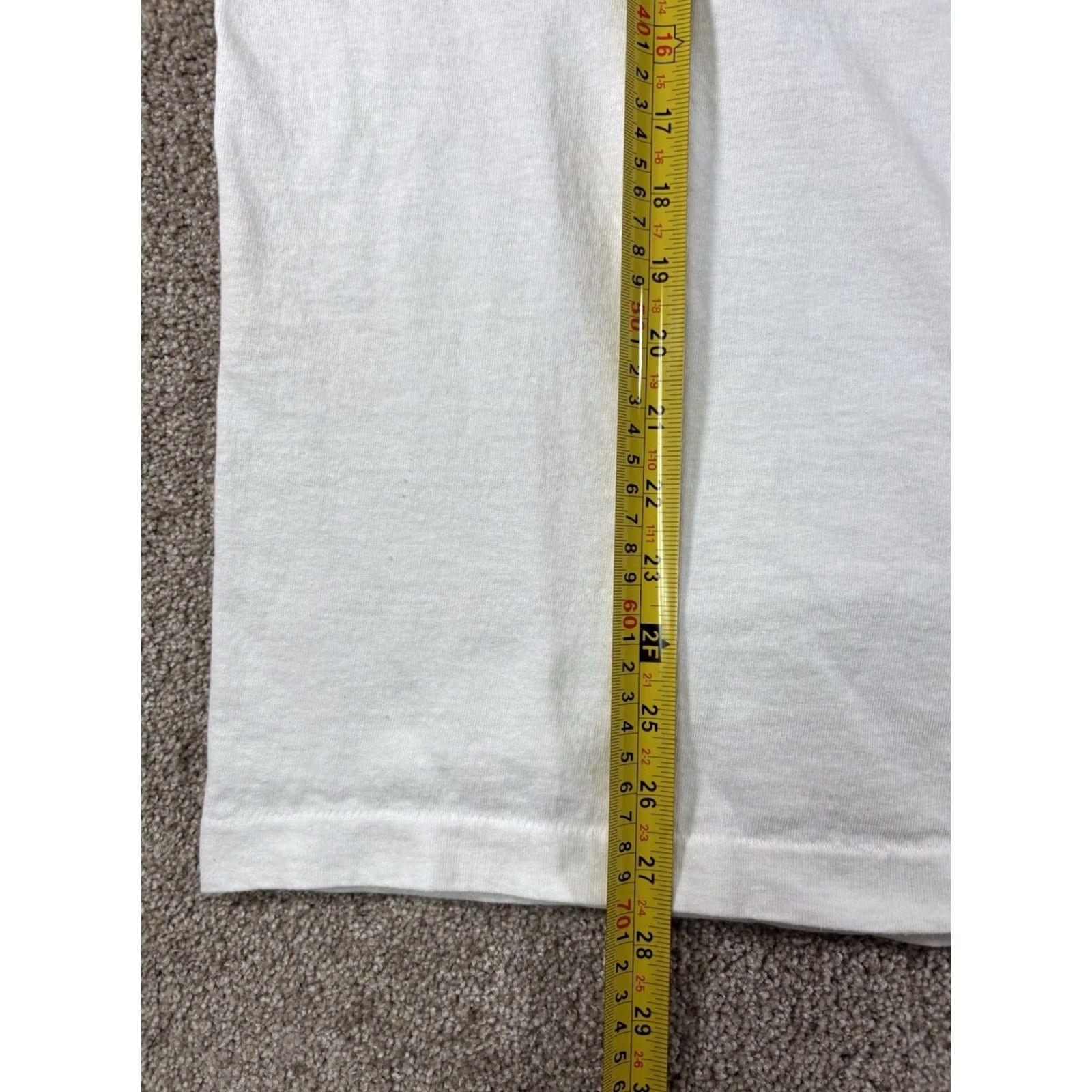 Fruit Of The Loom VINTAGE Fruit of the Loom T-Shirt Men West Of The Pecos USA Cowboy Western Single Stitch White Large Size US L / EU 52-54 / 3 - 5 Thumbnail