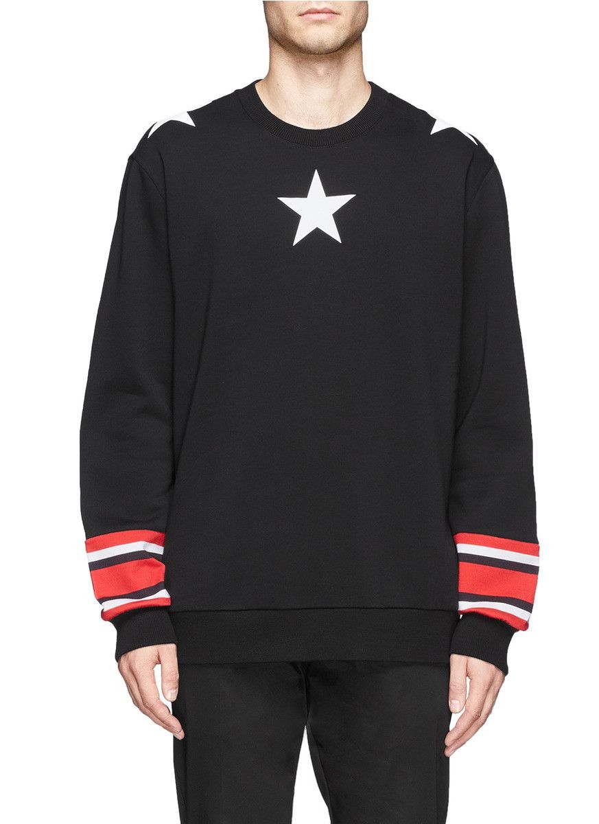 Givenchy Black Stars and Stripes Oversized Sweatshirt Size US XXS / EU 40 - 2 Thumbnail