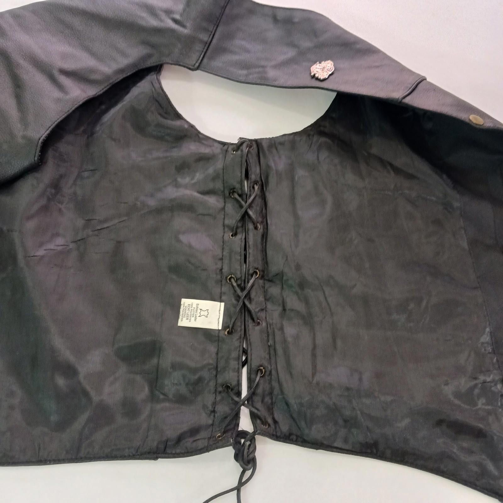 Genuine Leather Genuine Leather Men's Black Real Leather Snap Button Vest 48 Size US M / EU 48-50 / 2 - 3 Thumbnail