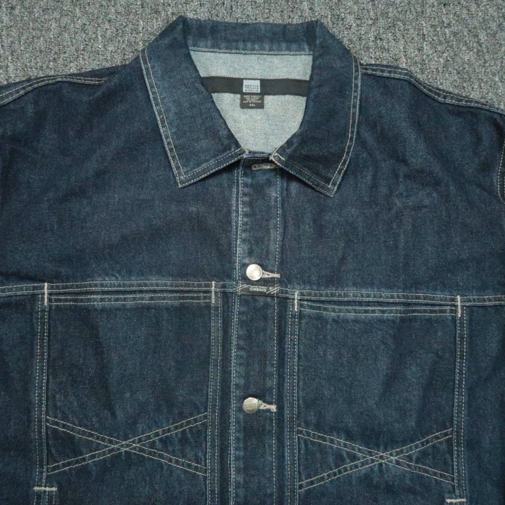 Denime VINTAGE Girbaud Jacket Mens 2XL Blue Denim Trucker Jacket Overcoat Casual Hip Hop Y2K Size US XXL / EU 58 / 5 - 2 Thumbnail