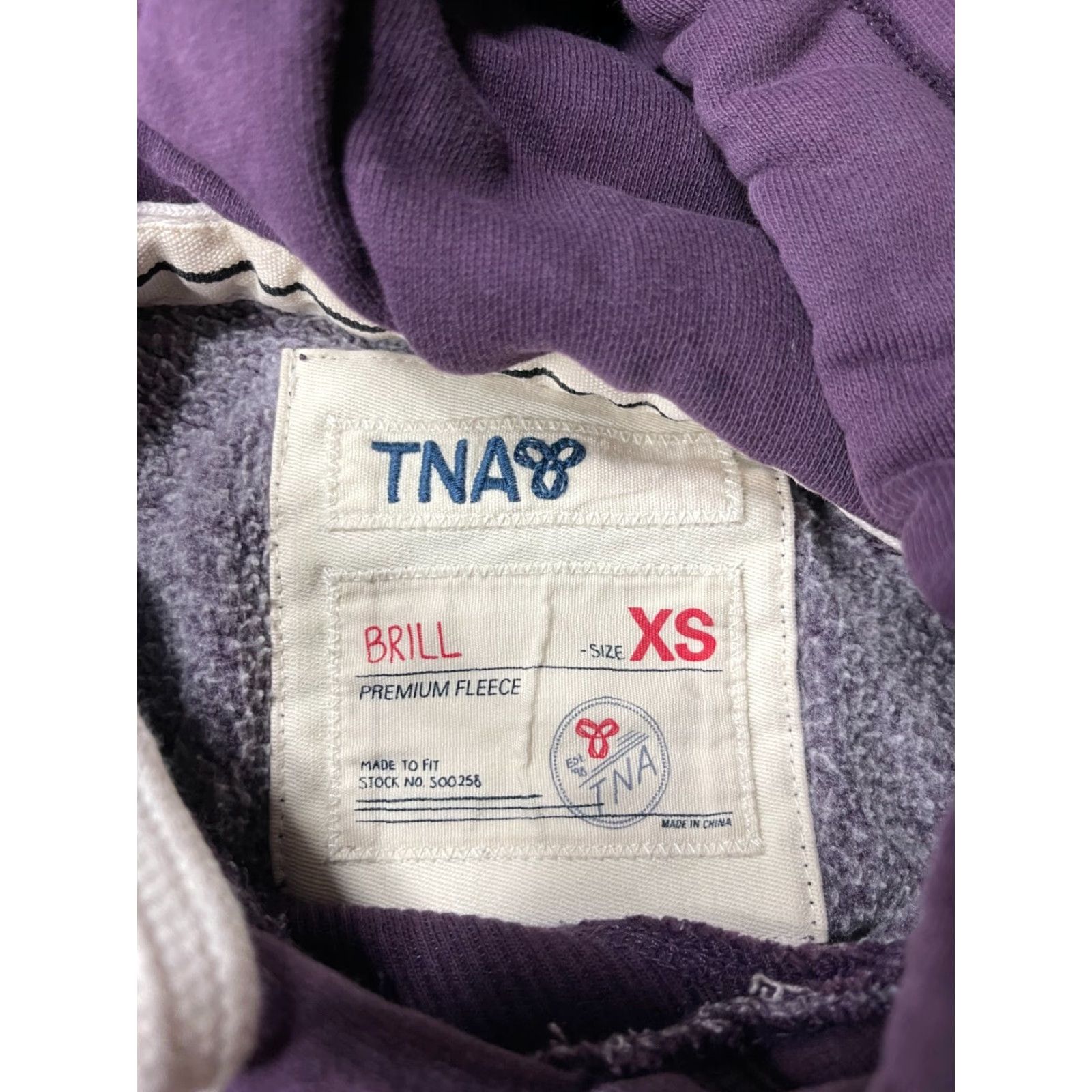 TNA VINTAGE TNA Cozy Fleece Boyfriend Hoodie Womens XS Purple Hooded Sweatshirt Brill Pocket Size XS / US 0-2 / IT 36-38 - 4 Thumbnail
