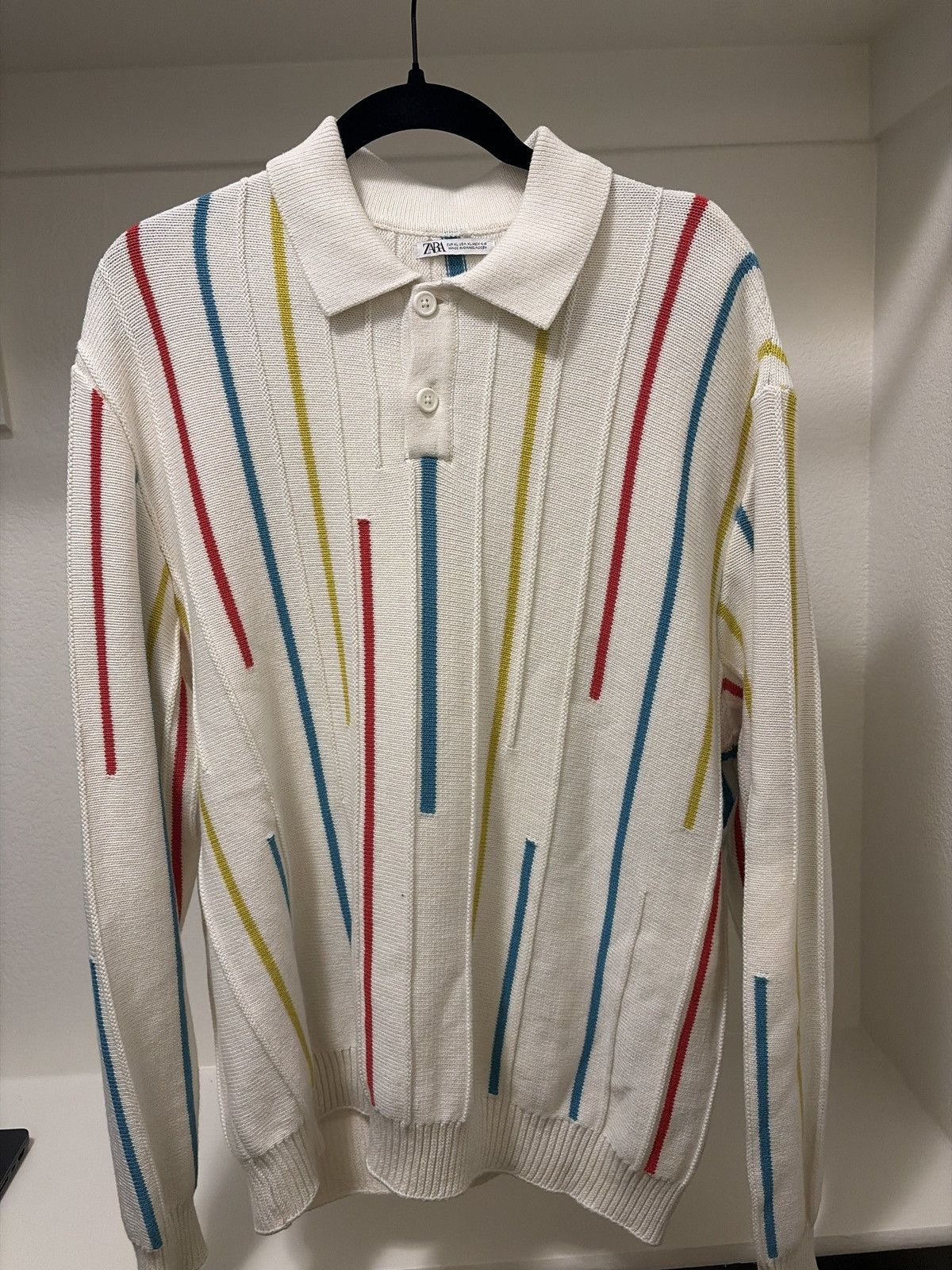 Zara White Collared Sweater Size US XL / EU 56 / 4 - 1 Thumbnail