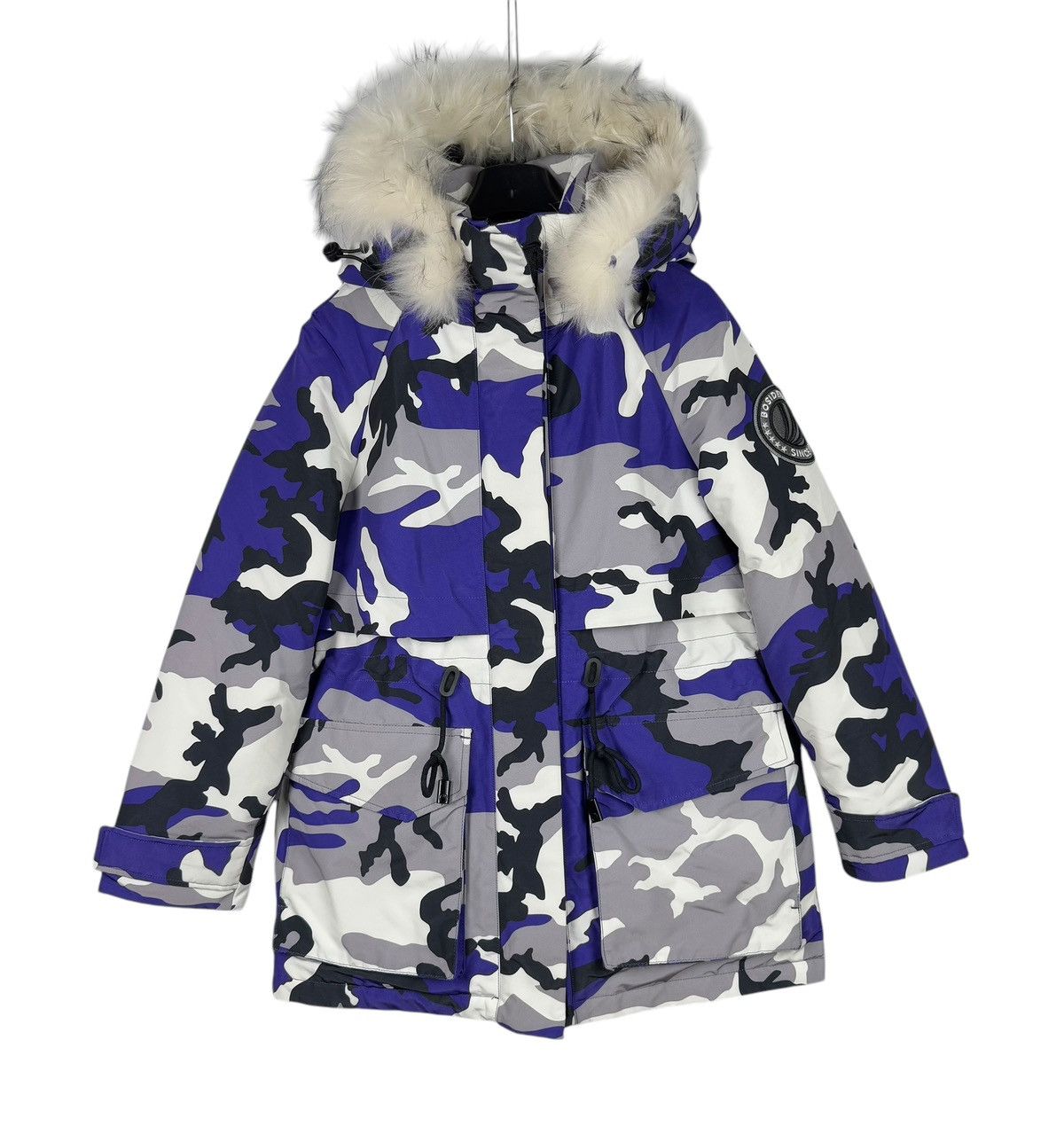 Designer Bosideng Camouflage Extreme Cold Down Parka Fur Trim Hooded Size S / US 4 / IT 40 - 17 Thumbnail