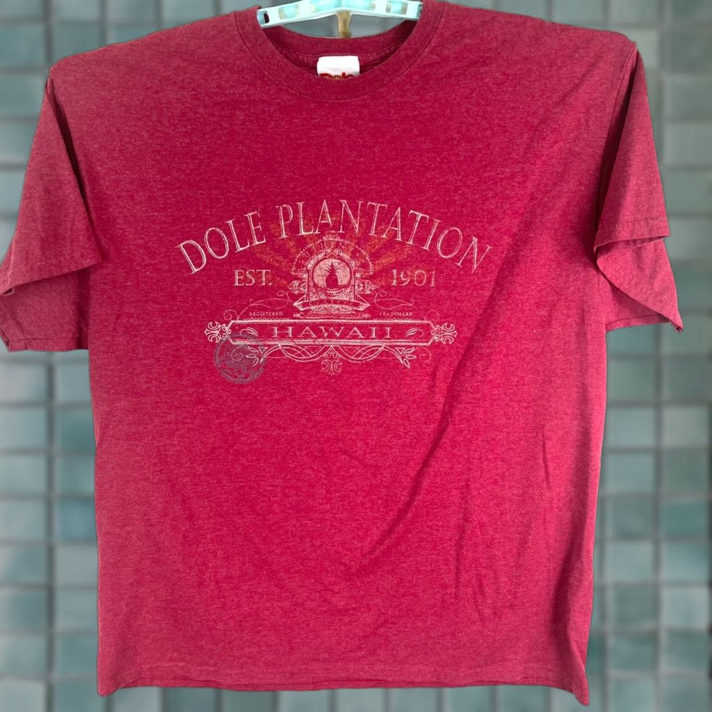 Vintage Dole T-Shirt Mens Shirt XL Red Dream 90s Hawaii Logo Vintage Short Sleeve Cotton Knit Size US XL / EU 56 / 4 - 1 Thumbnail