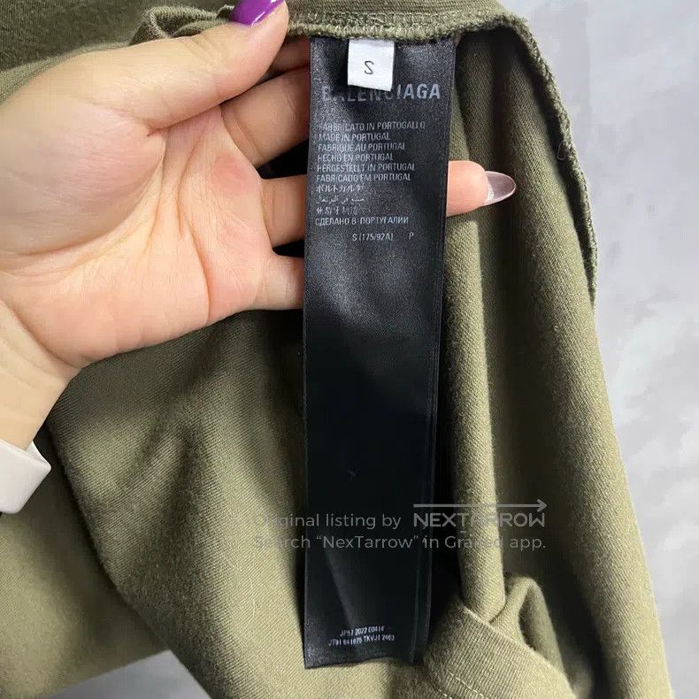 Balenciaga Balenciaga Khaki Logo Letter Round Neck Short Sleeve T-Shi Size US S / EU 44-46 / 1 - 4 Thumbnail