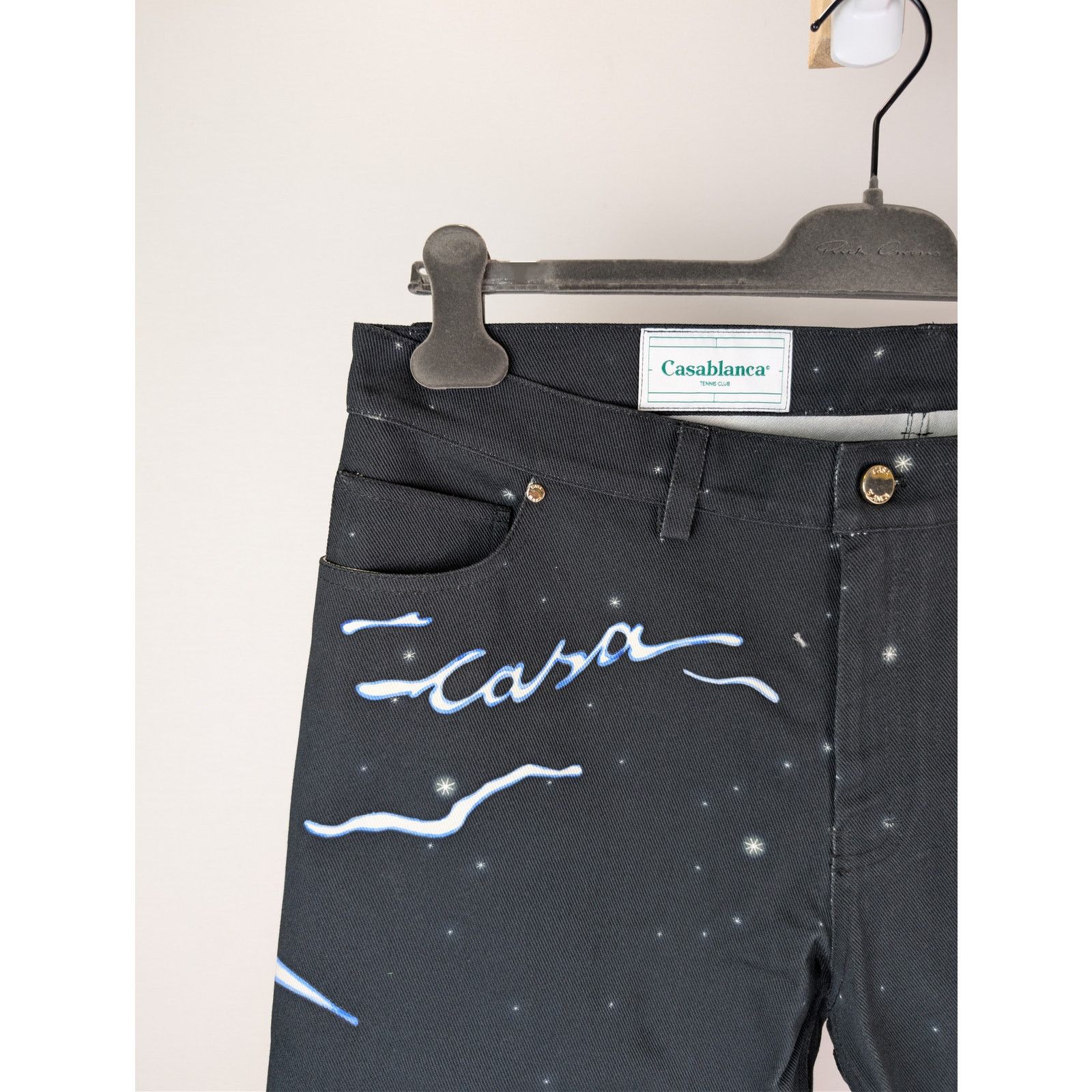 Casablanca o1rshd1 Cowboy De L'Espace Printed Straight Leg Denim Jeans Size US 36 / EU 52 - 6 Thumbnail