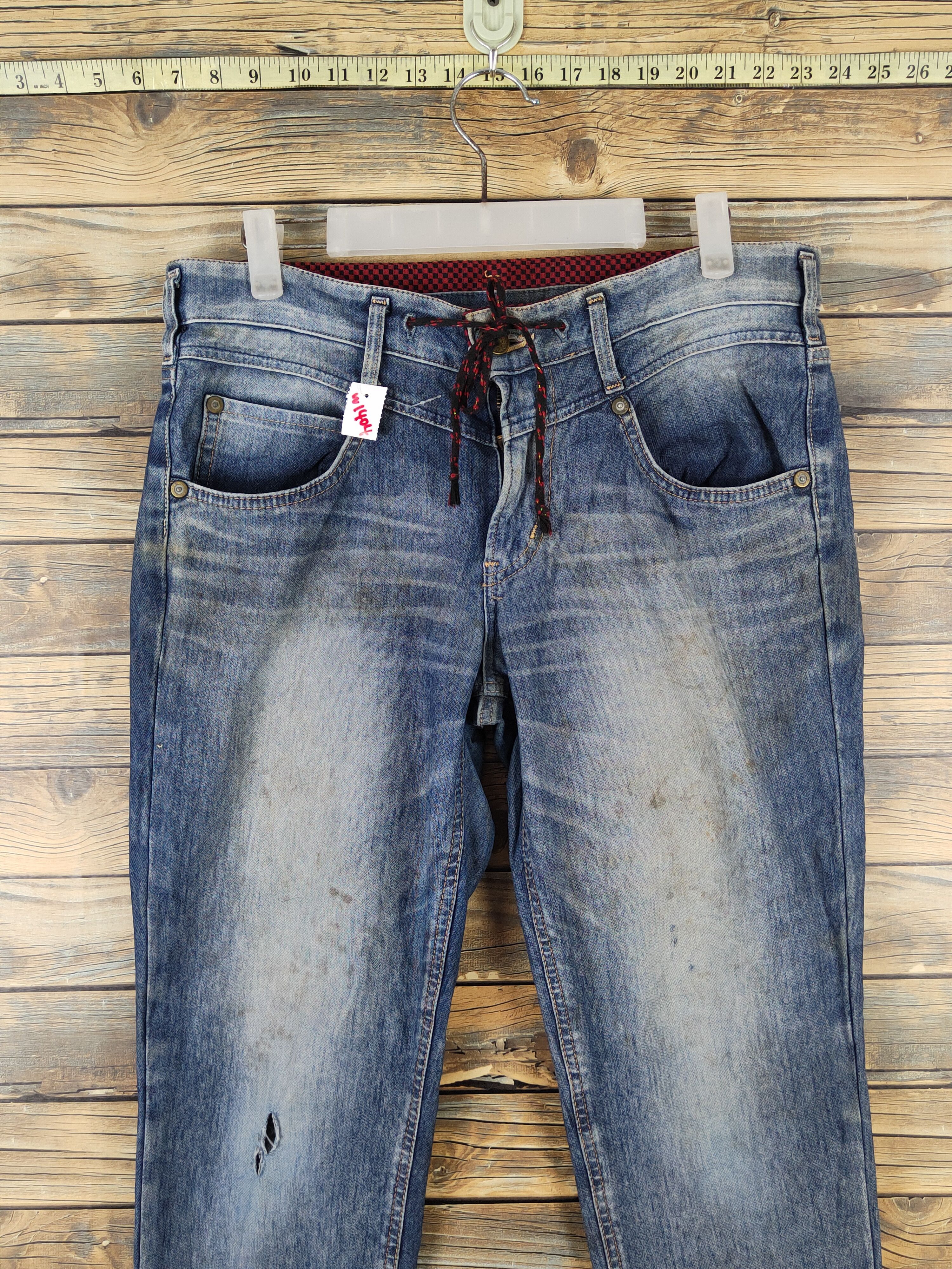 Edwin Edwin Dark Blue Distressed Ripped denim Jeans #W1404 Size US 32 / EU 48 - 3 Thumbnail