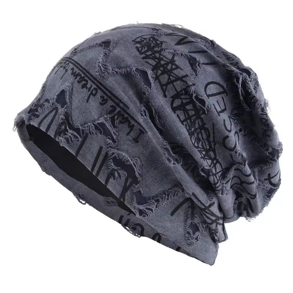 Japanese Brand Streetwear Distressed Beanie - Vintage-Inspired Graphic Hat Size ONE SIZE - 1 Thumbnail