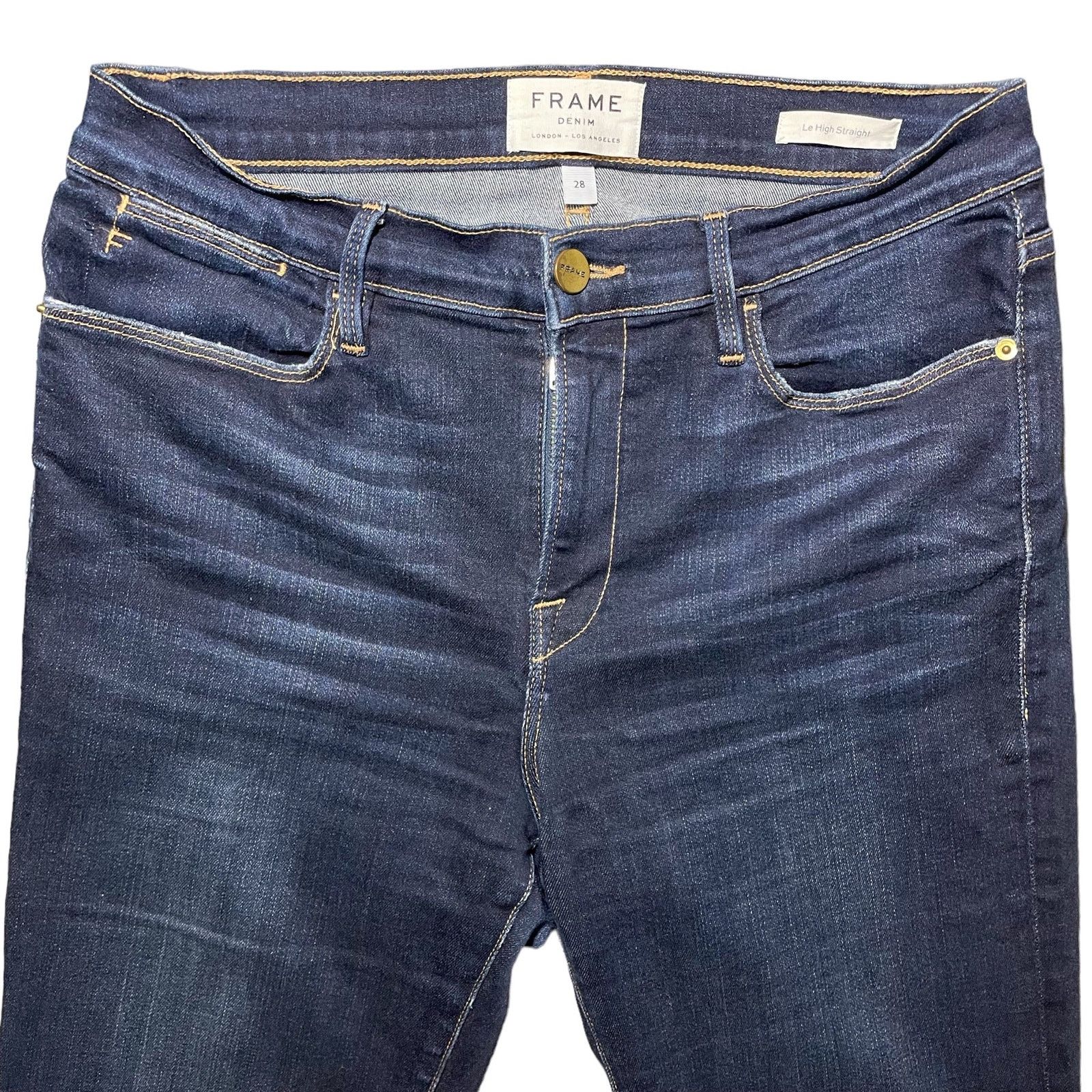 Frame FRAME Le High Straight Raw Stagger Jeans "Cabana" - Size 28 Size 29" - 3 Thumbnail