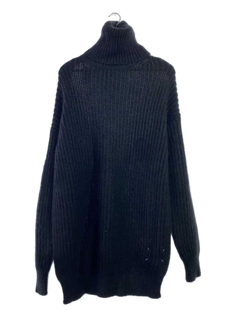 Oversized 4 Stitch Motif Wool Knit Turtleneck Sweater