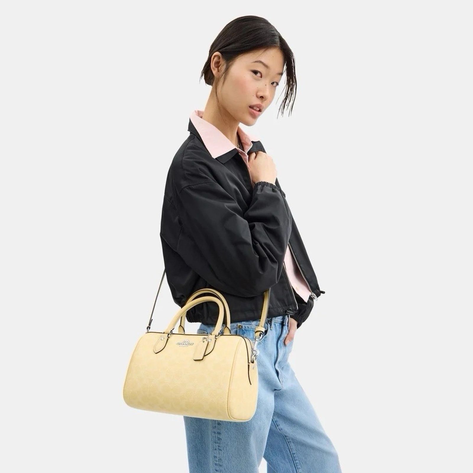 Coach NWT Coach Rowan Satchel Bag Signature Canvas CV961 Hay Size ONE SIZE - 10 Thumbnail