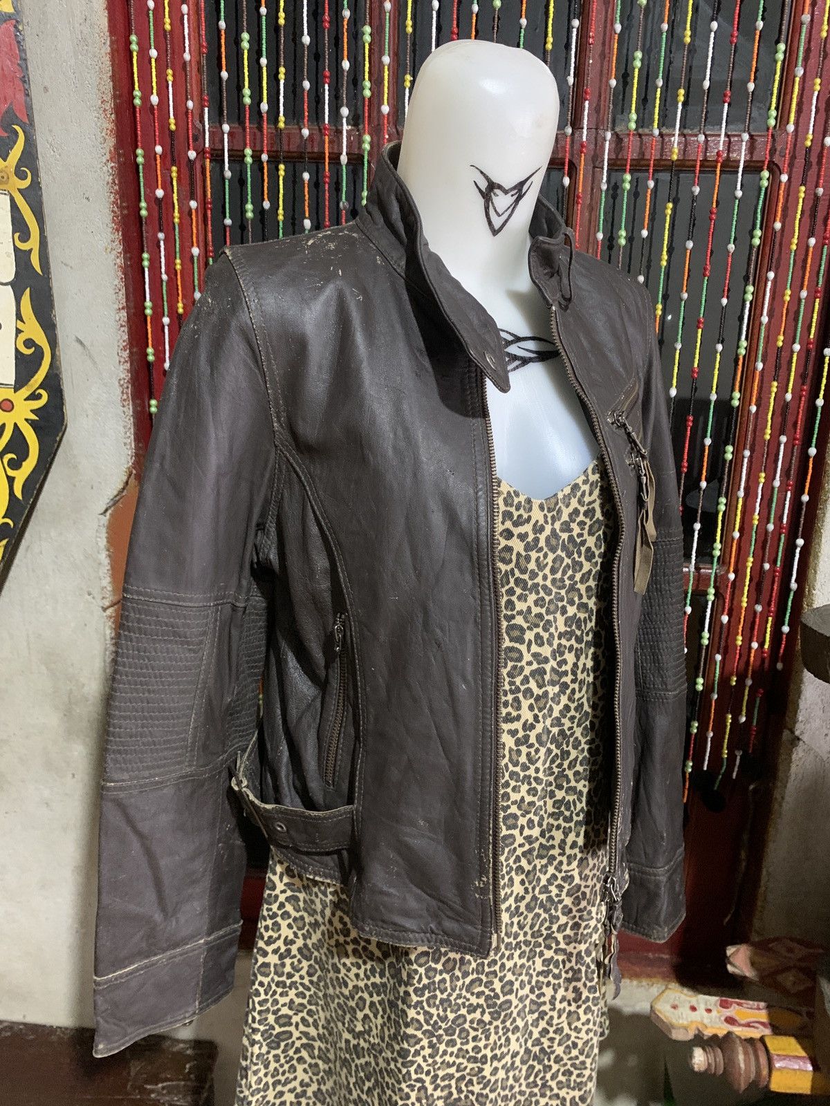 Japanese Brand Le Mieux Japan Brown Biker Iconic Type Leather Trash Jacket Size L / US 10 / IT 46 - 2 Thumbnail
