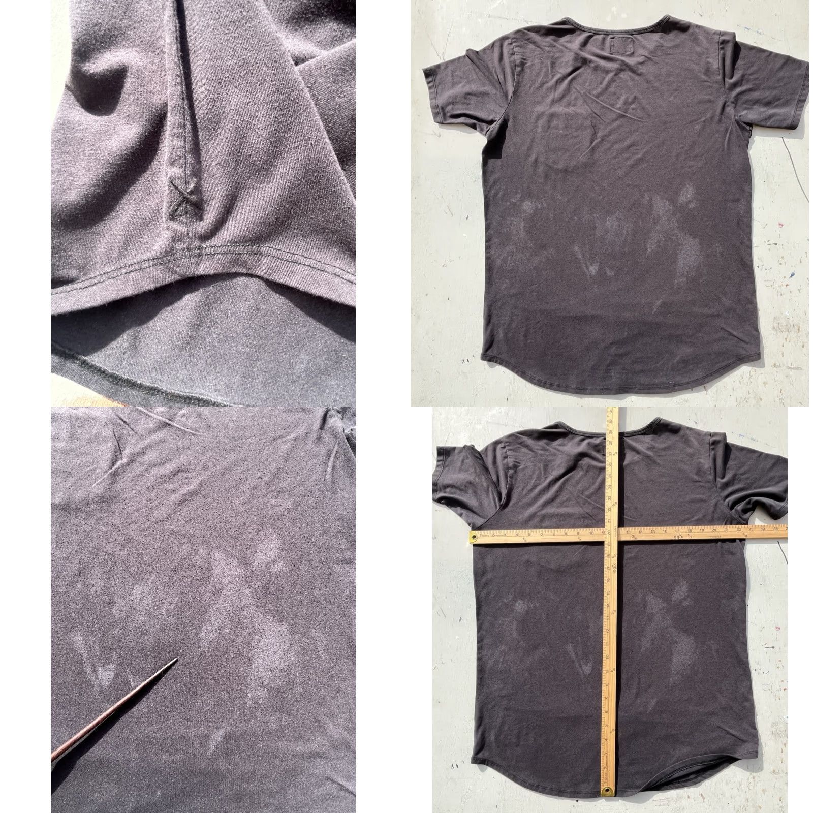 Cuts Cuts T-Shirt Elongated XL Black Men’s Casual Athleisure Minimalist Solid Stained Size US XL / EU 56 / 4 - 8 Thumbnail