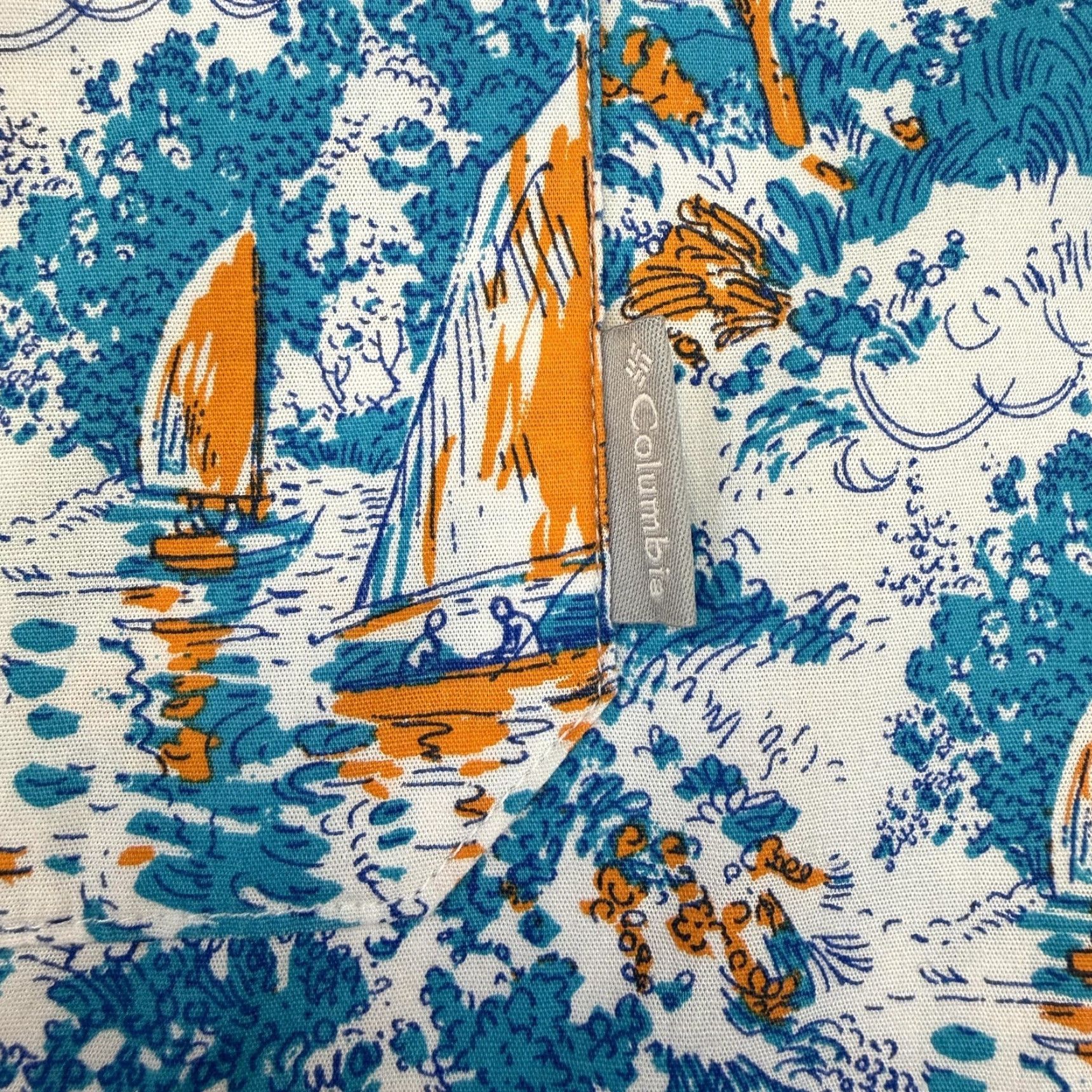 Nautica Columbia Shirt Mens 2XL Blue Nautical Sailboat Lighthouse Short Sleeve Button Up Size US XXL / EU 58 / 5 - 3 Thumbnail