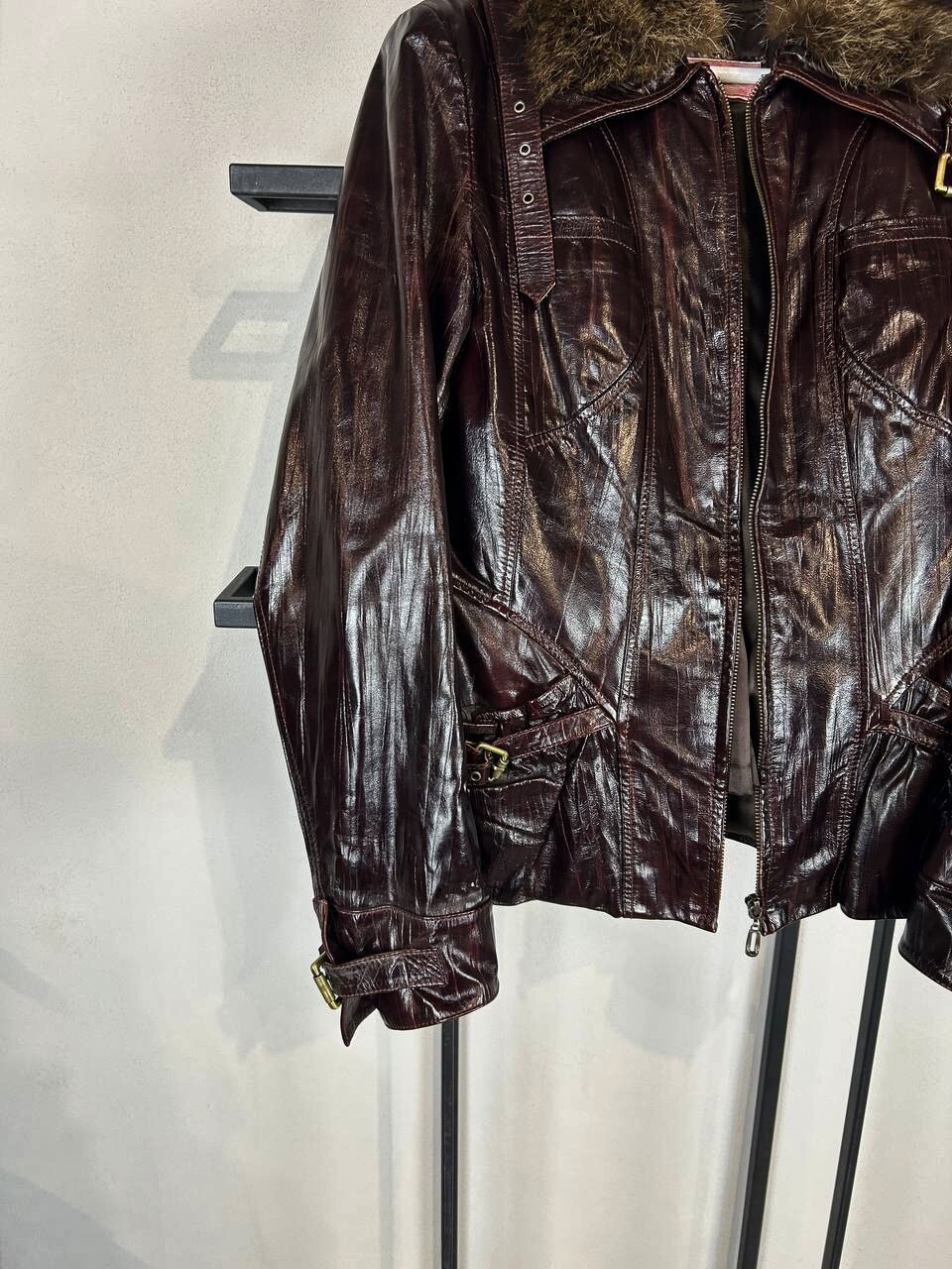 Japanese Brand Leather Jacket Fur Collar Vintage Distressed Biker Red Size US S / EU 44-46 / 1 - 2 Thumbnail