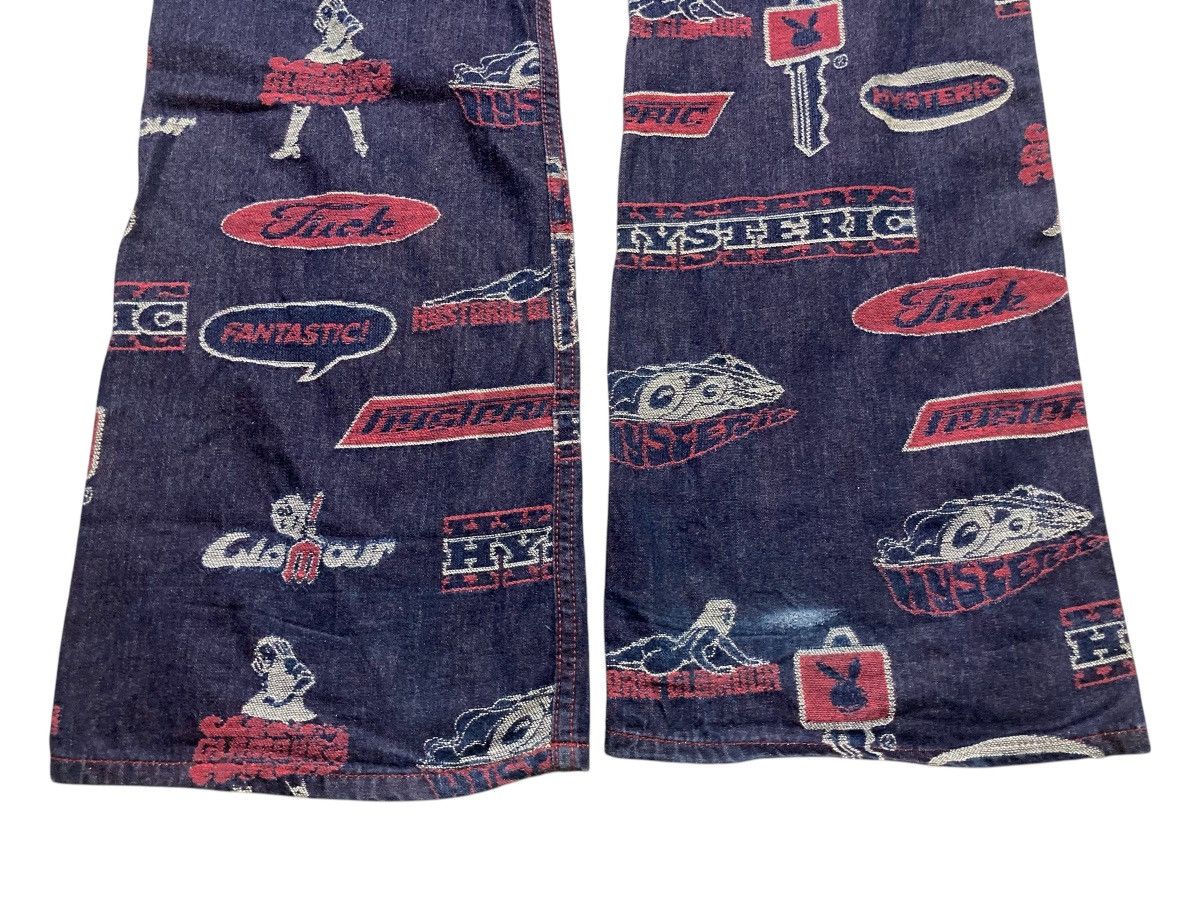 Hysteric Glamour × Vintage Hysteric Glamour Full Print Logo Flare Denim Pants Size 30" / US 8 / IT 44 - 11 Thumbnail