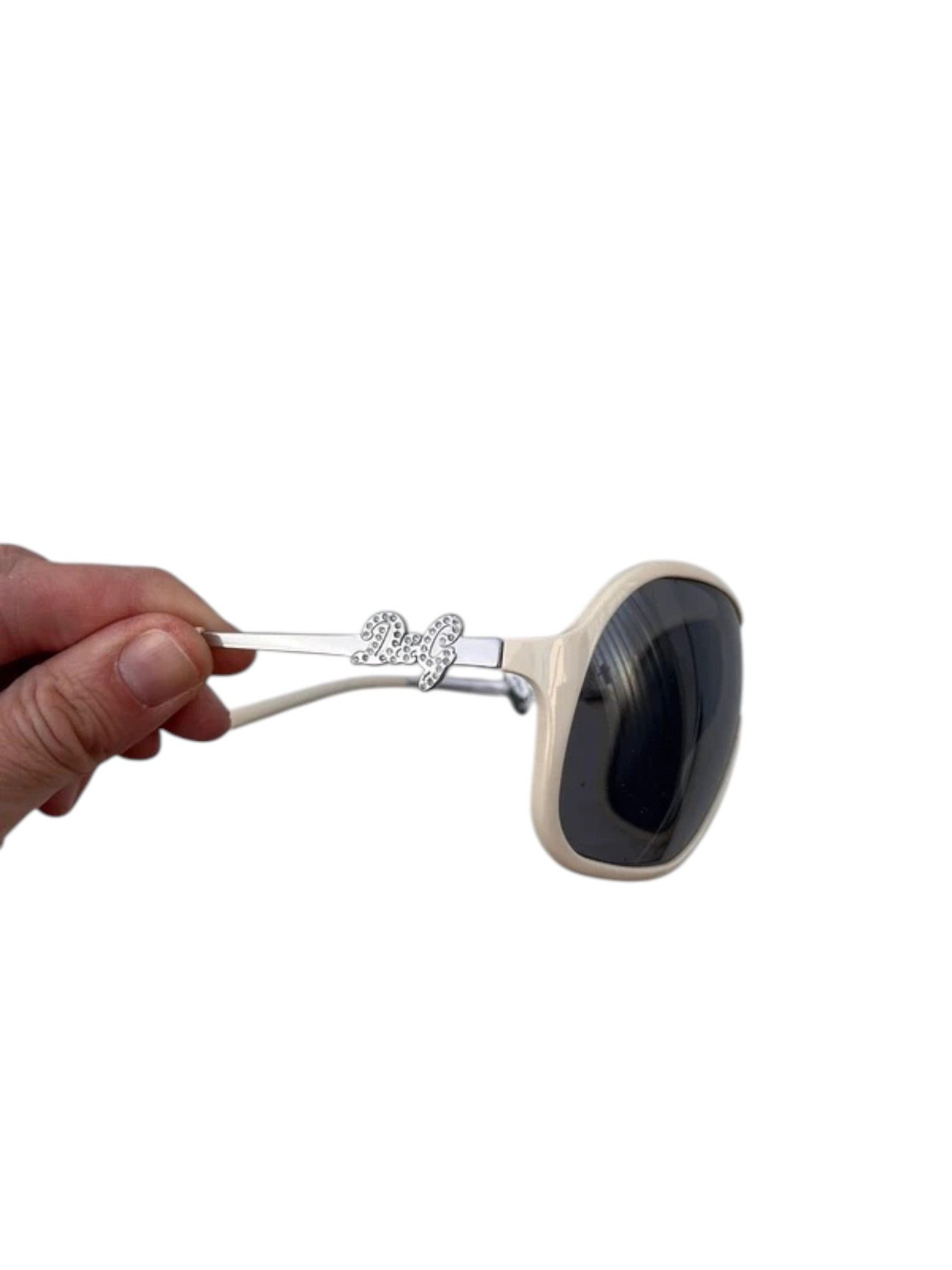 Dolce & Gabbana D&G 8021 Shield Wrap Sunglasses in Ivory, c. 2000s Size ONE SIZE - 2 Thumbnail