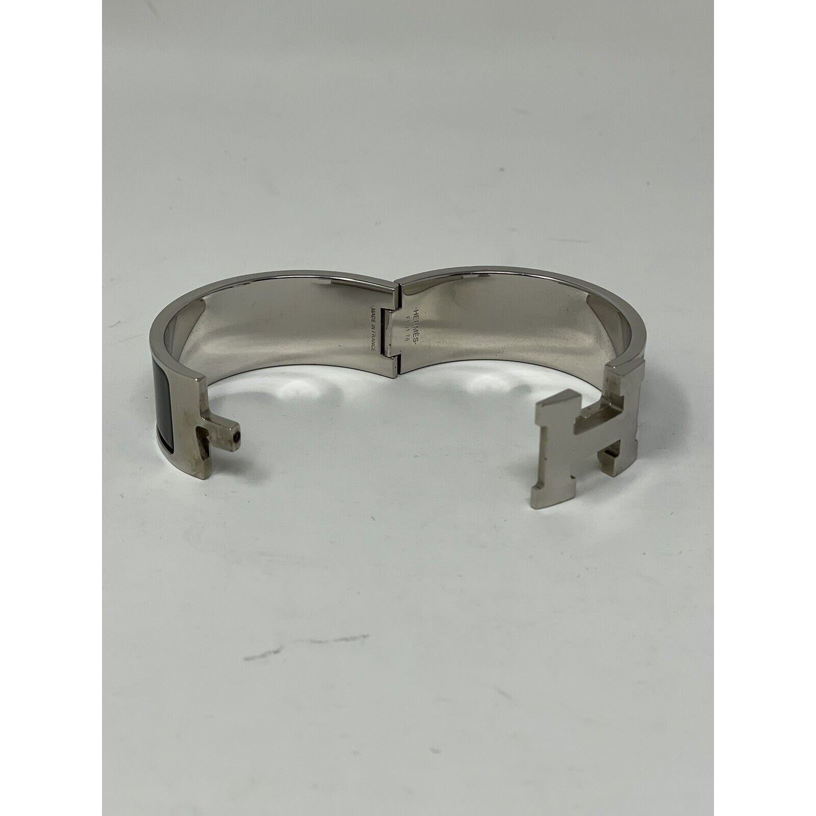 Hermes Hermes Clic Clac H Bracelet Black and Silver Size ONE SIZE - 9 Thumbnail