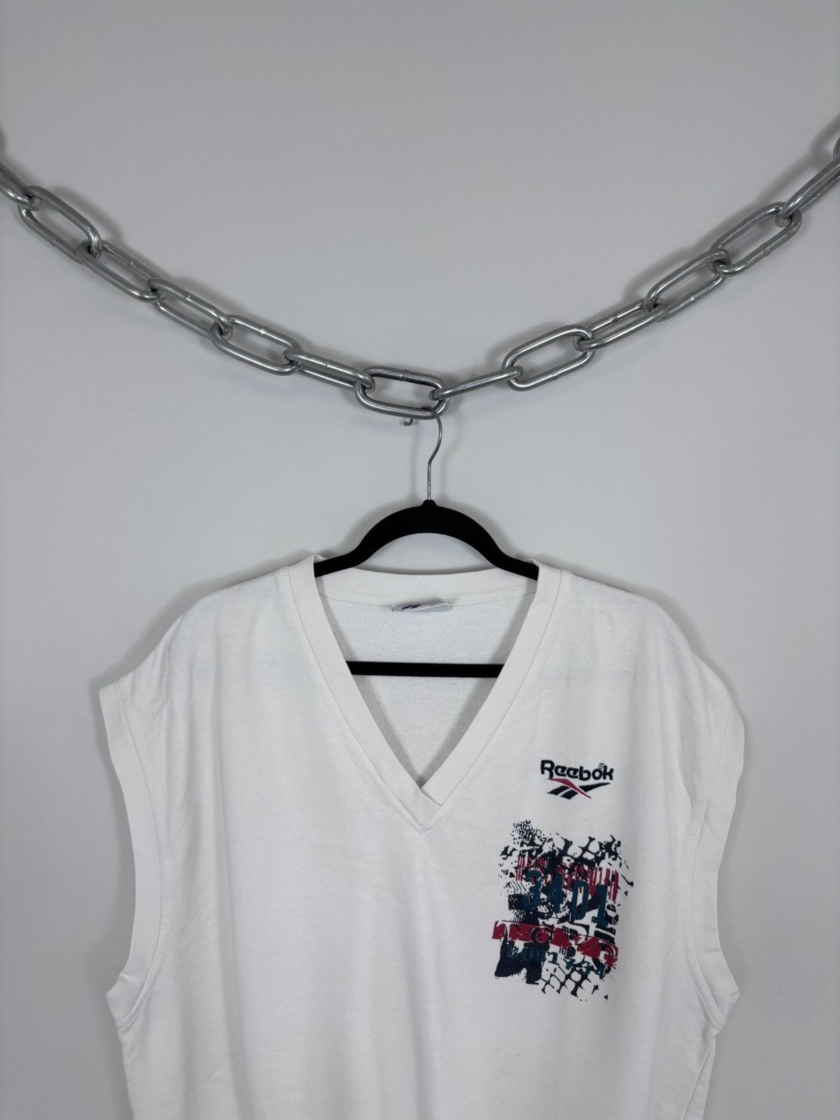 Reebok Vintage 1990s Reebok Y2K Men’s White Sweat Vest Gilet Size US L / EU 52-54 / 3 - 2 Thumbnail