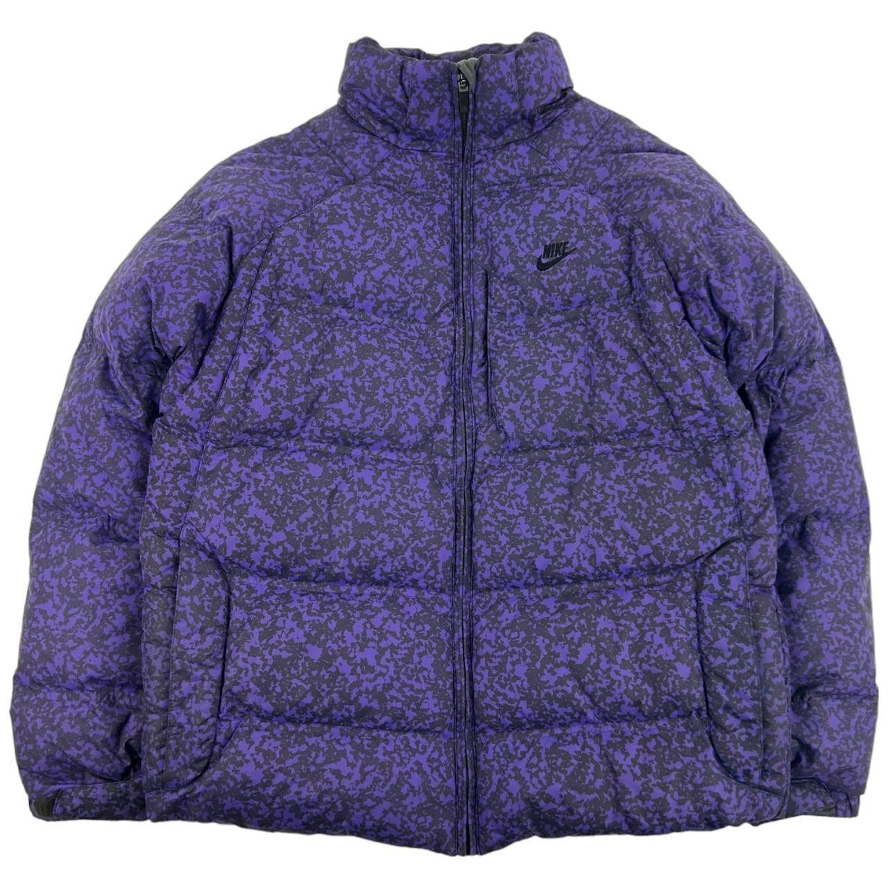 image of Vintage Nike Camo Puffer Jacket Size M in Purple, Men's