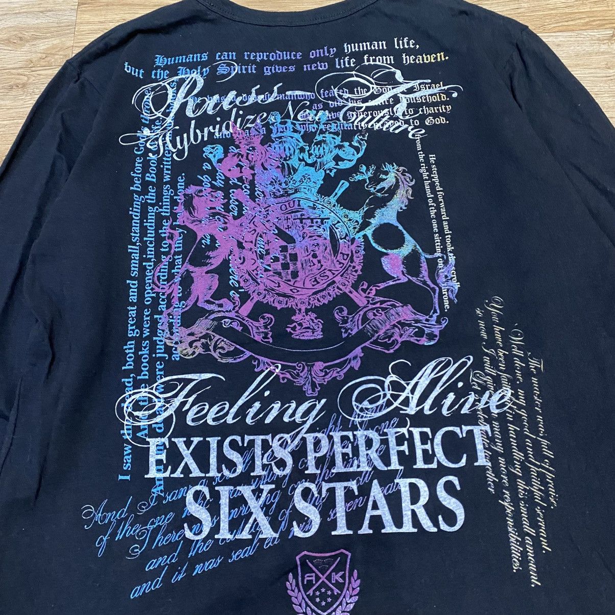 If Six Was Nine 2000s Russ-K Vkei Double Layer Poem Long Sleeve T-Shirt Size US M / EU 48-50 / 2 - 11 Thumbnail