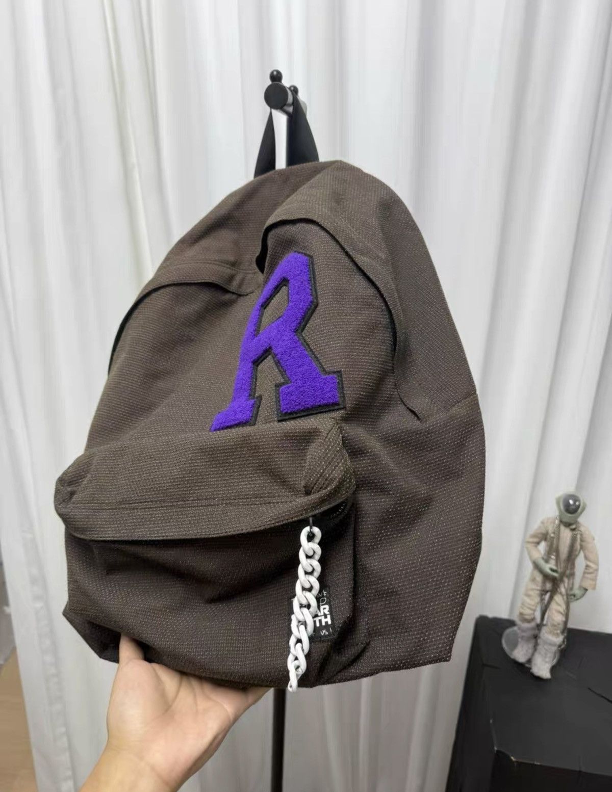 Raf Simons RAF SIMONS Flocked Chain-Strap Backpack Size ONE SIZE - 3 Thumbnail
