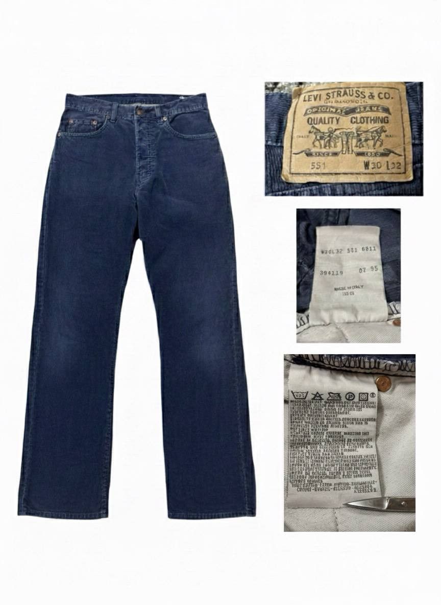 Levi's Vintage Clothing Levi’s 551 Cargo Corduroy Pants –1995–Made in Italy–Vintage Size US 30 / EU 46 - 1 Thumbnail