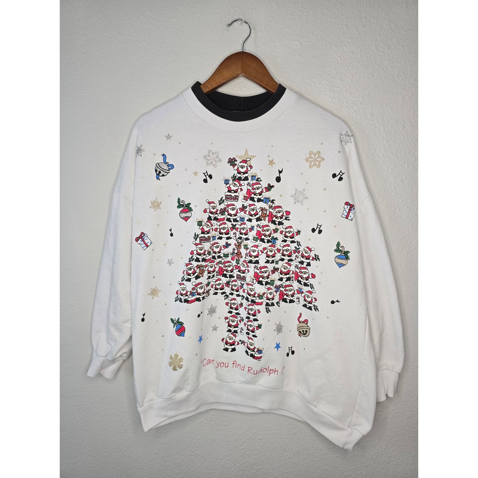 Vintage Vintage Christmas Sweatshirt XL Santa Christmas Tree 90s Size US XL / EU 56 / 4 - 1 Thumbnail