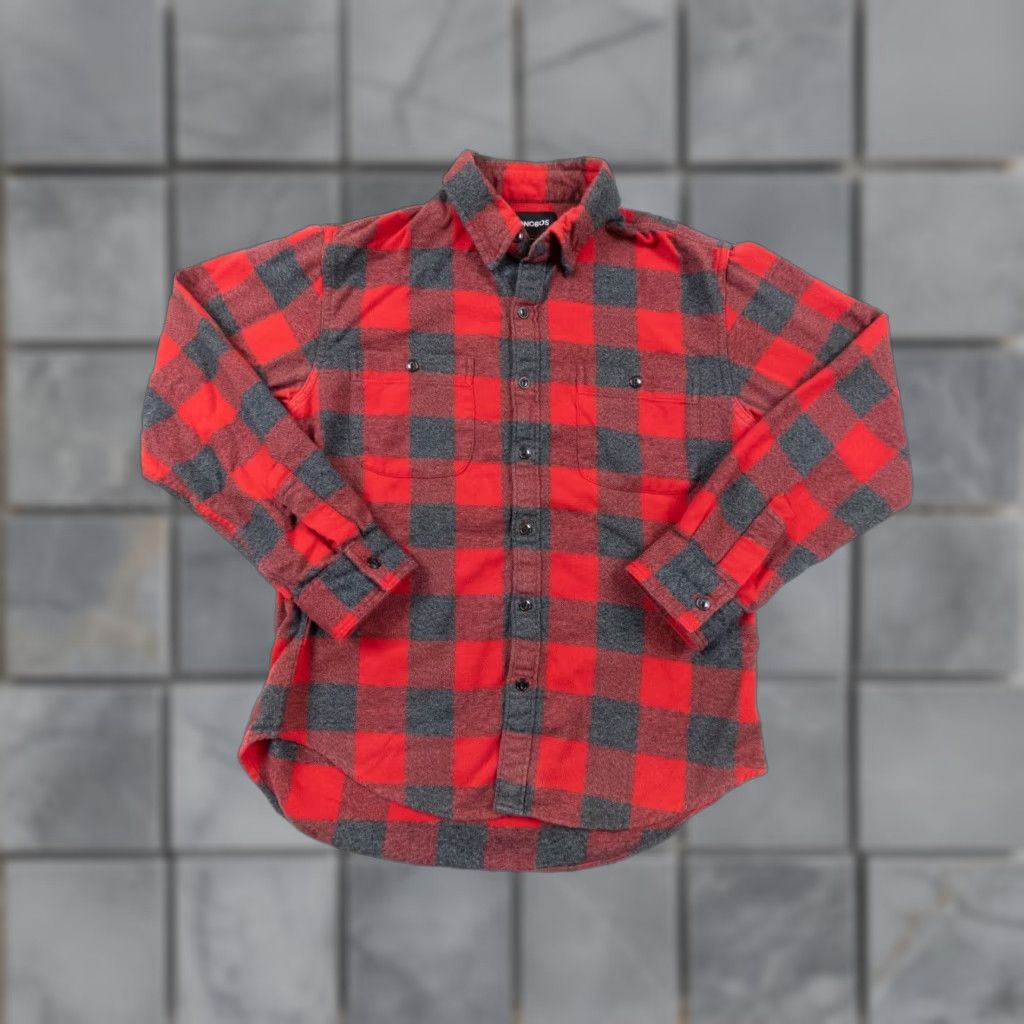 Bonobos Bonobos Men's Long Sleeve Flannel Shirt Medium Red Plaid Slim Fit Button-Up Size US M / EU 48-50 / 2 - 1 Thumbnail