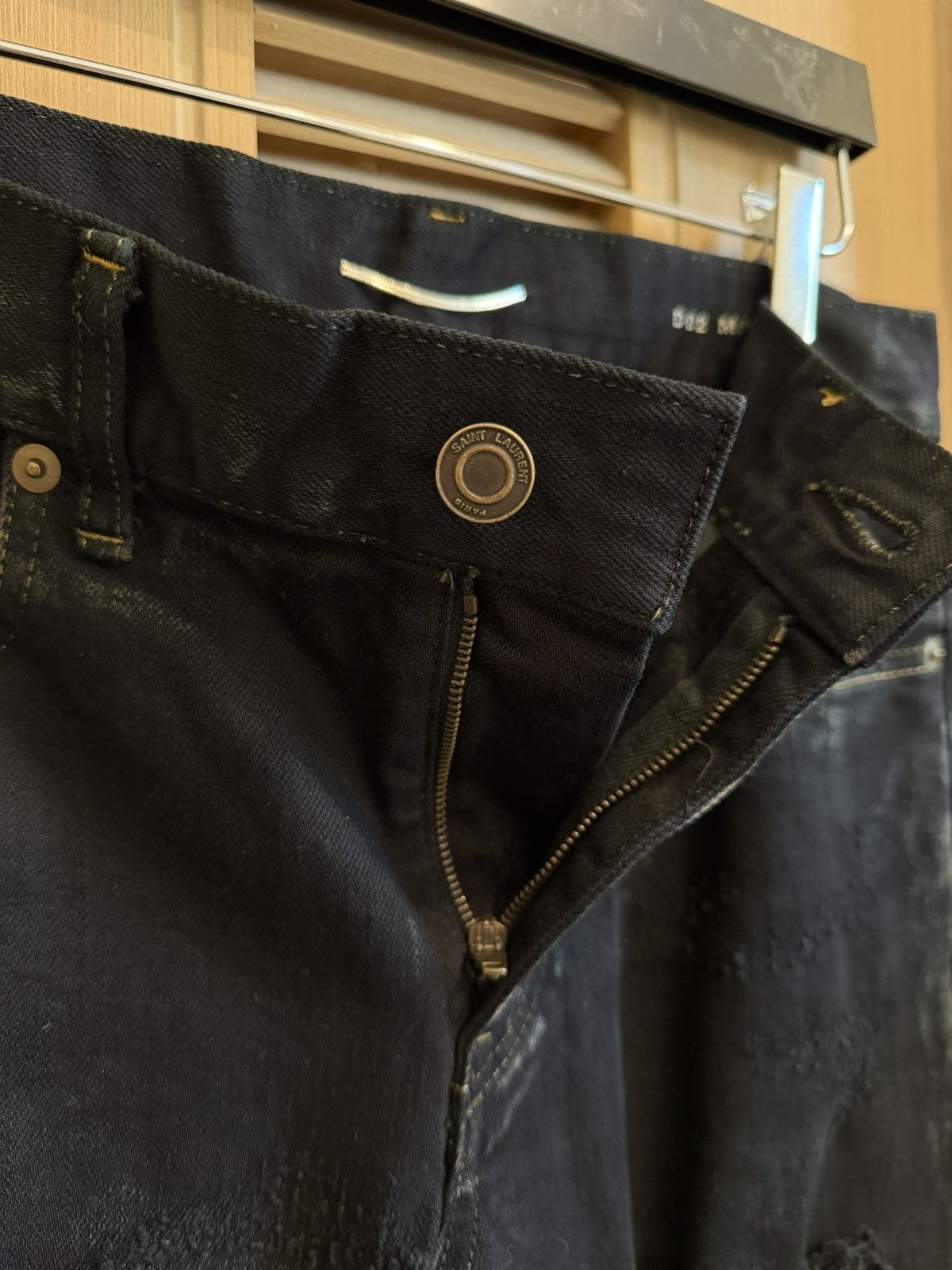Saint Laurent Paris Saint Laurent SS15 Big Crash Distressed Jeans Size US 27 - 3 Thumbnail